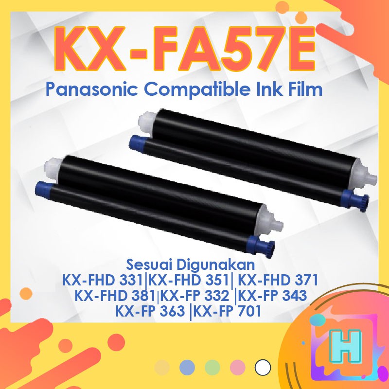 Panasonic KX-FA93/57A Facsimile Ink Film Fax Machine Fax Film Black 71m 2 roll per box