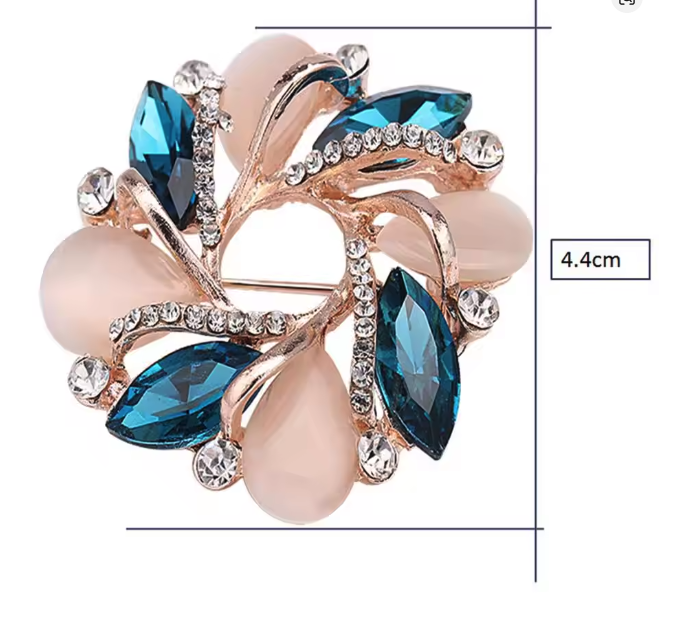 Crystal Flower Brooch