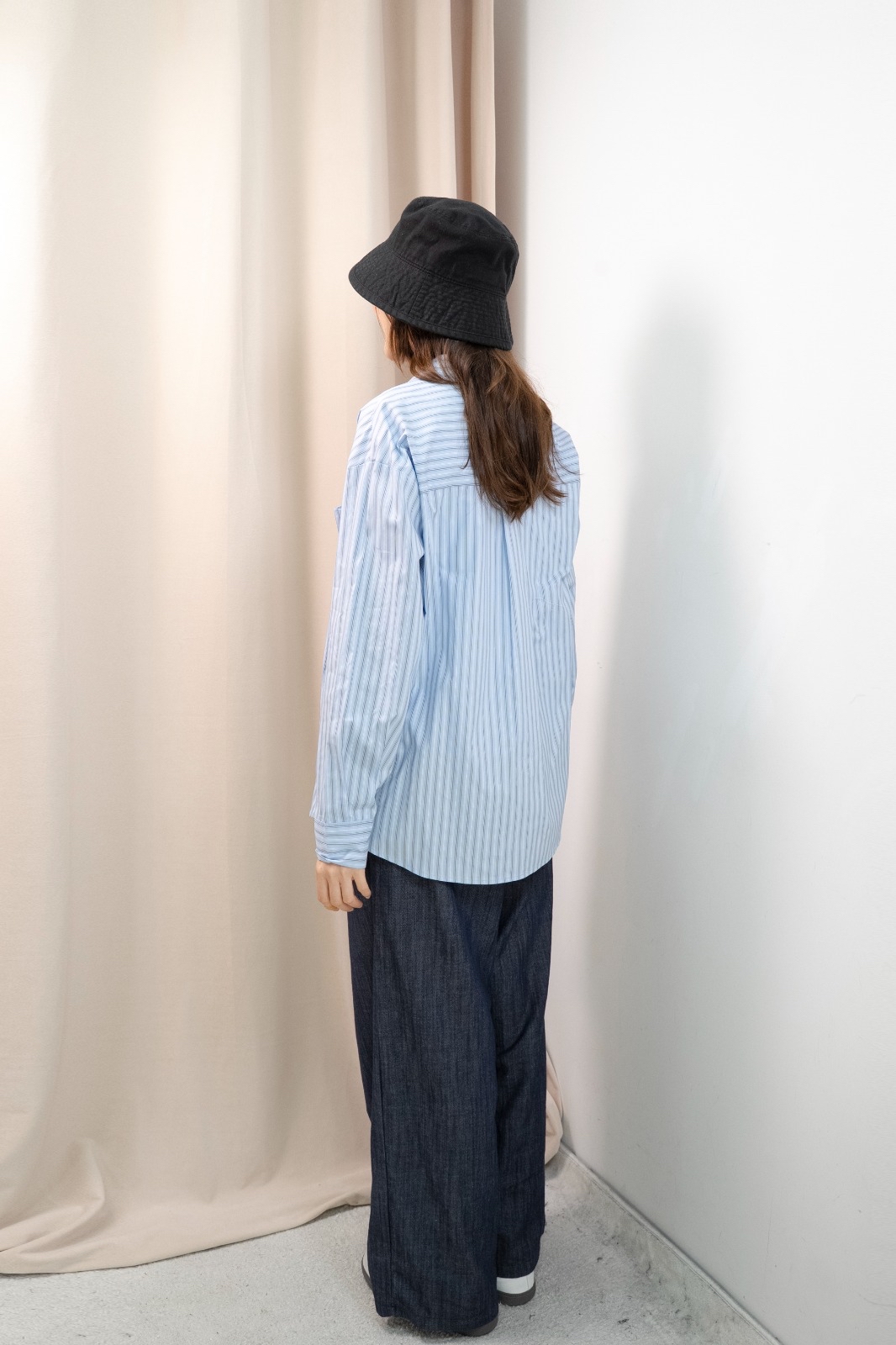直間紋Smart causal 襯衫（藍啡間）