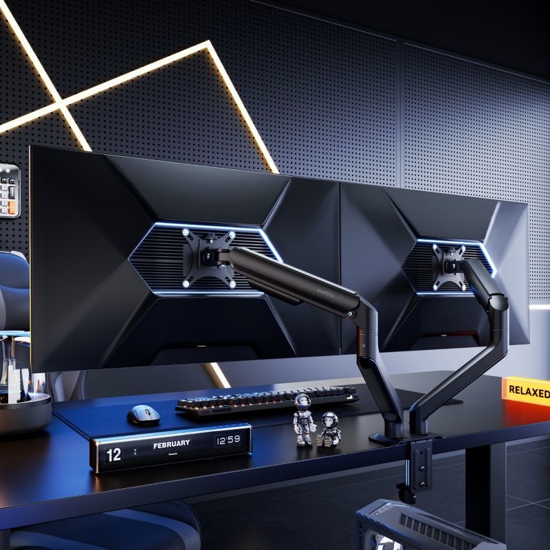 北弧雙屏幕顯示器支架 筆記本電腦二合一托盤 機械臂升降 E350monitor arm