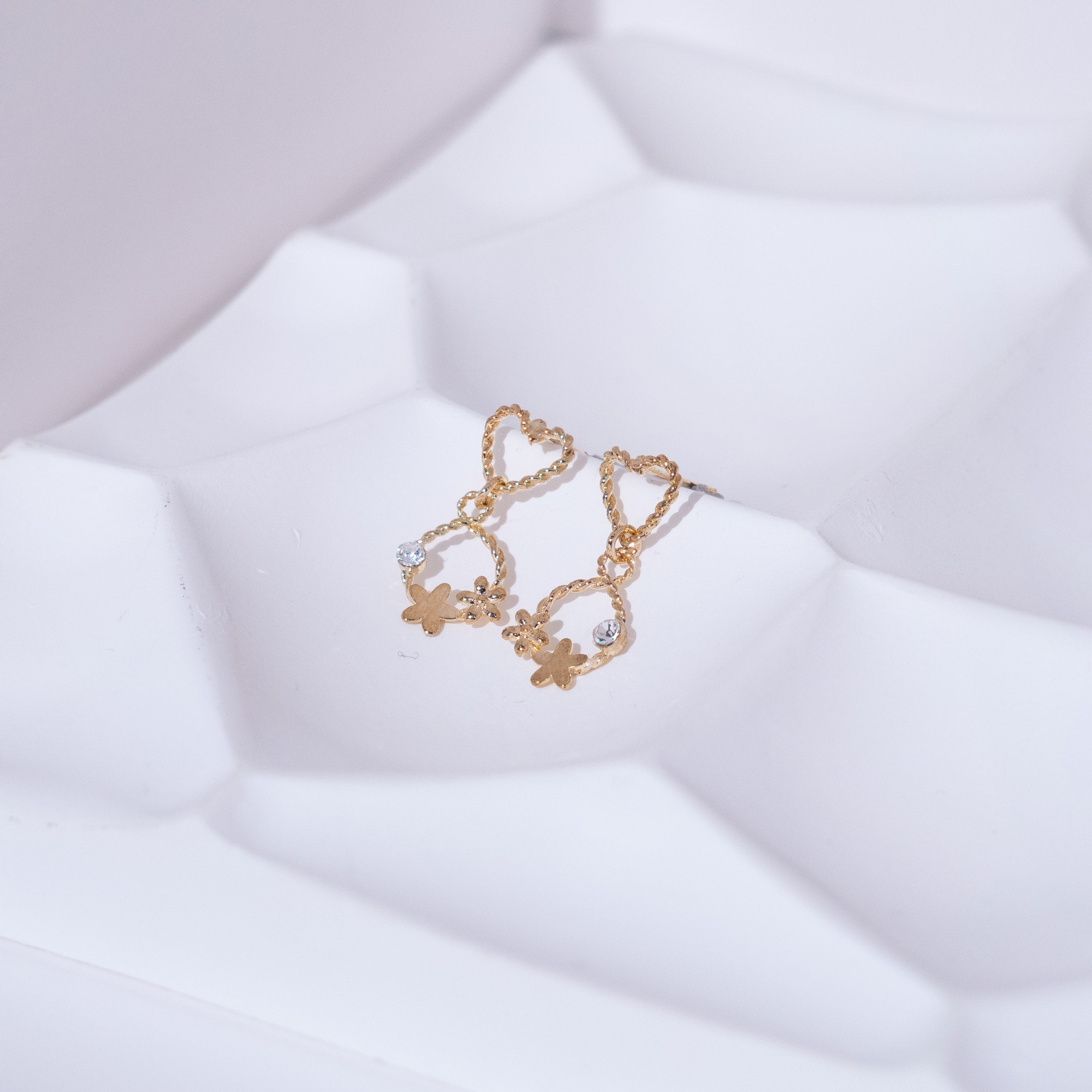 Dainty Heart Bloom Stud Earrings