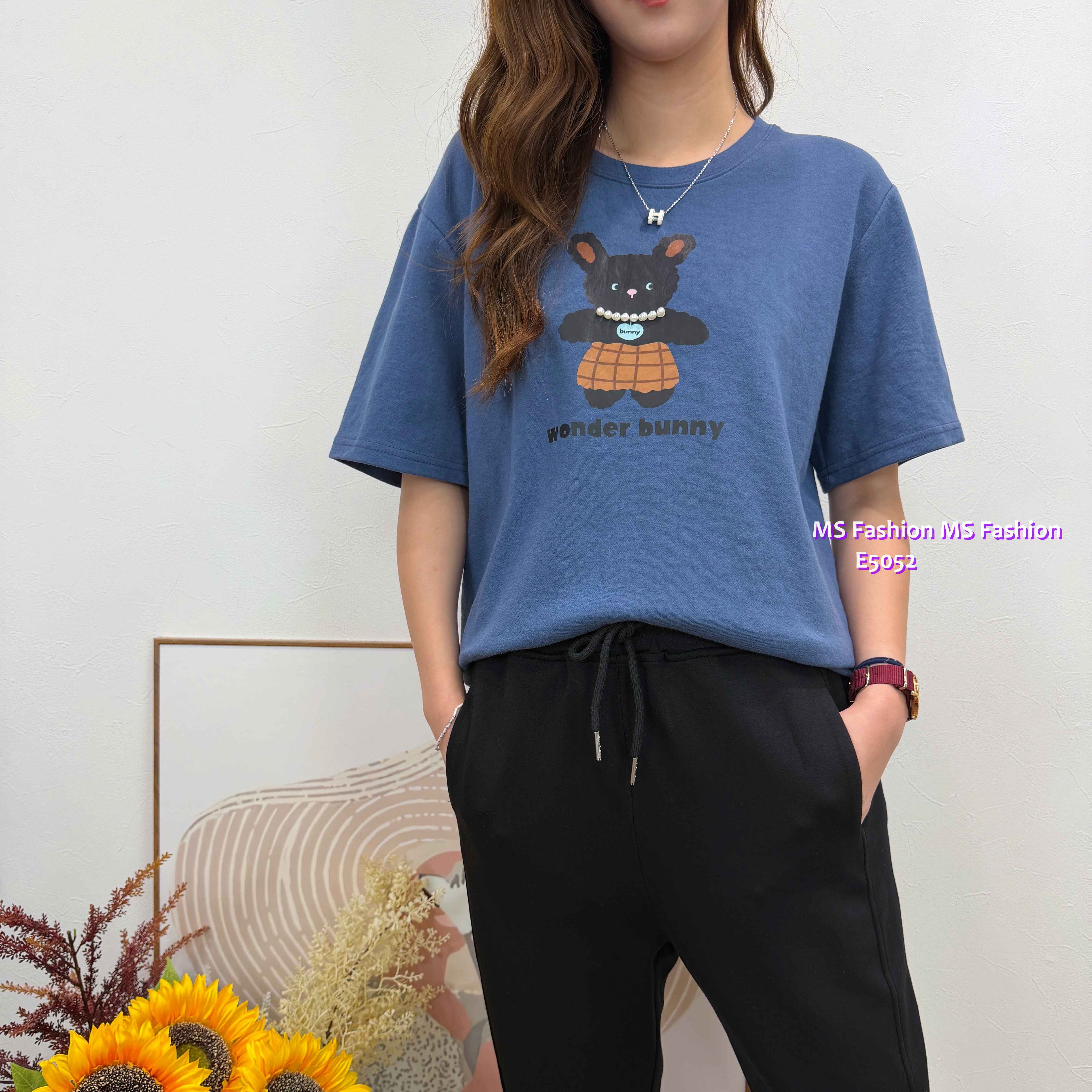 E5052 靚料可愛Bunny珠鏈tee