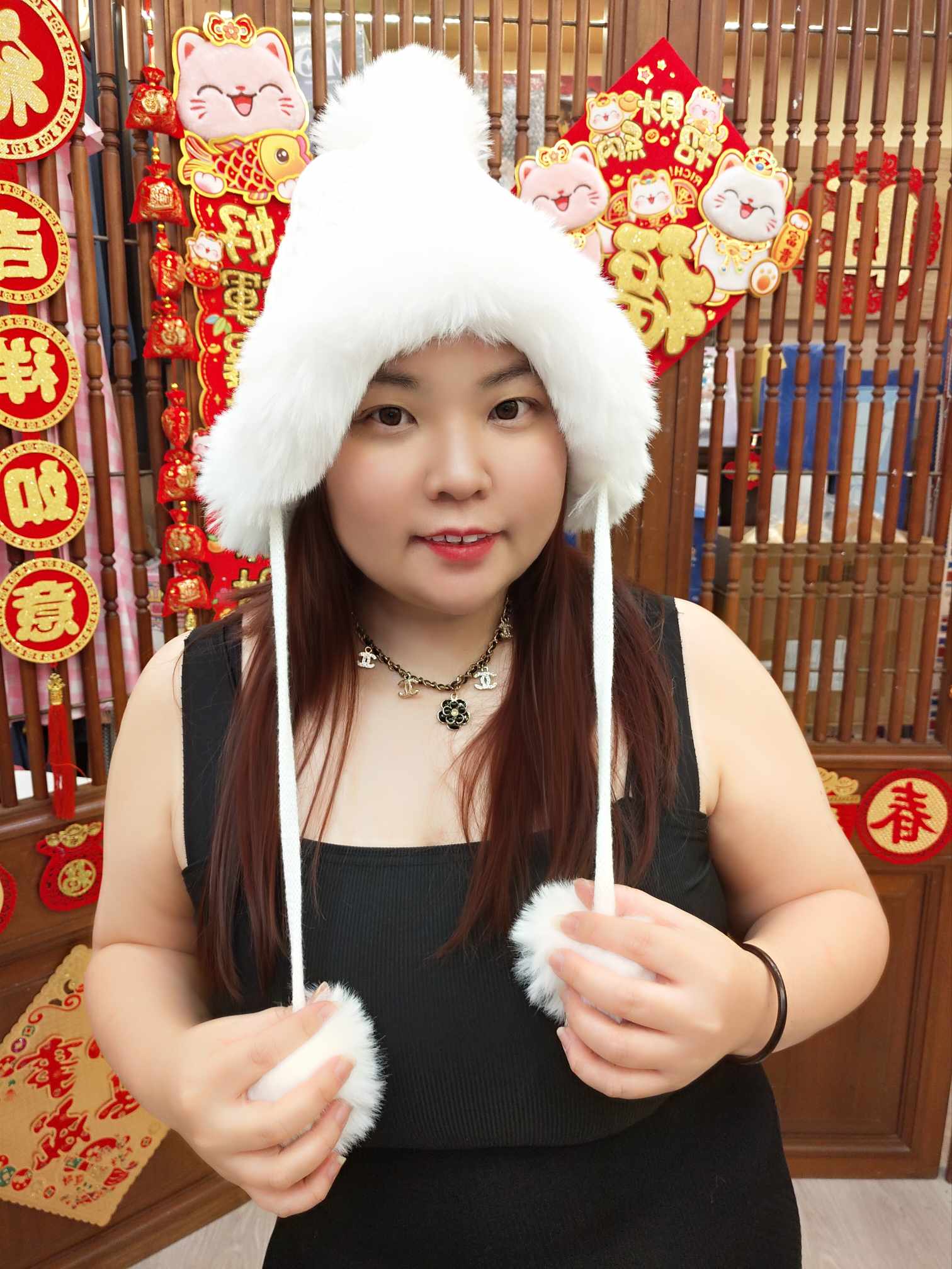 NBA37 拼针织毛球毛帽