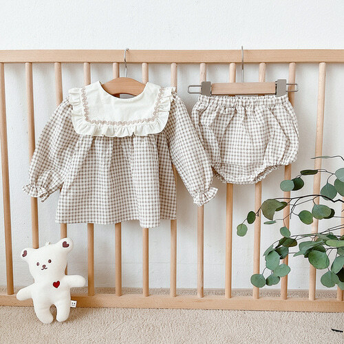 Dot to Dot 泡泡花邊雪紡衫褲套裝 (18-24個月)