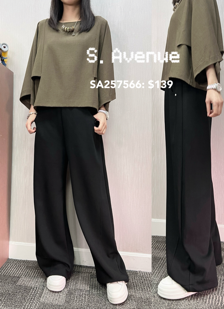 SA257566: 橡筋腰前袋打釘靚cut彎刀褲