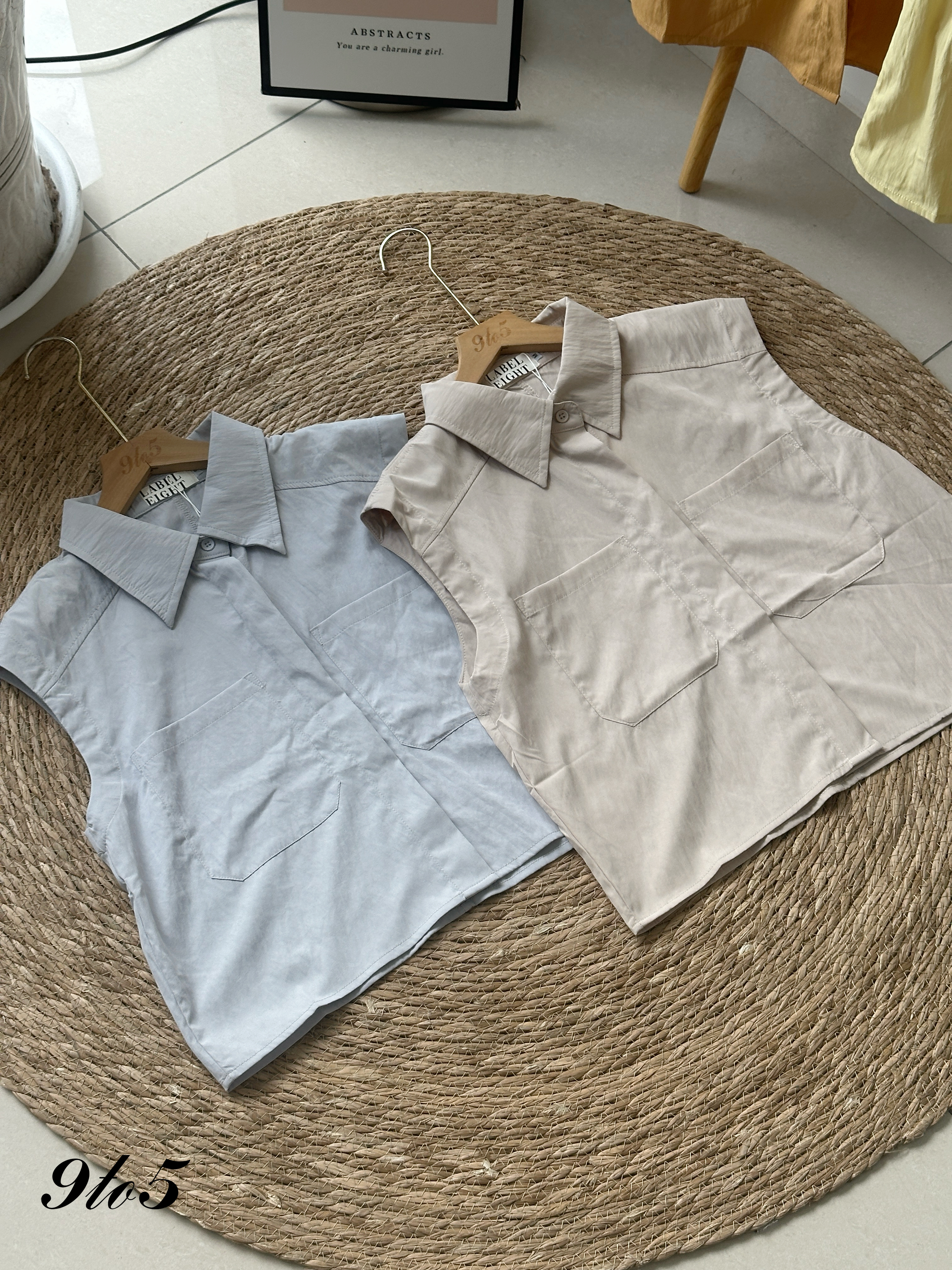 T4186 Sleeveless Crop Shirt - 4 Colors 