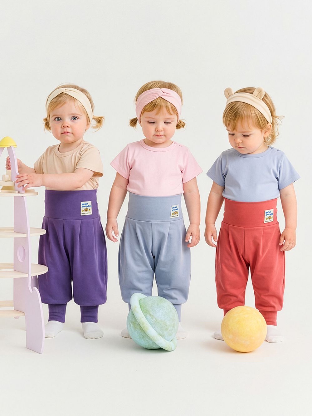 ☀️預訂 韓國直送☀️🇰🇷Milk Baby三色撞色小熊標籤短袖包腹家居服上下套裝