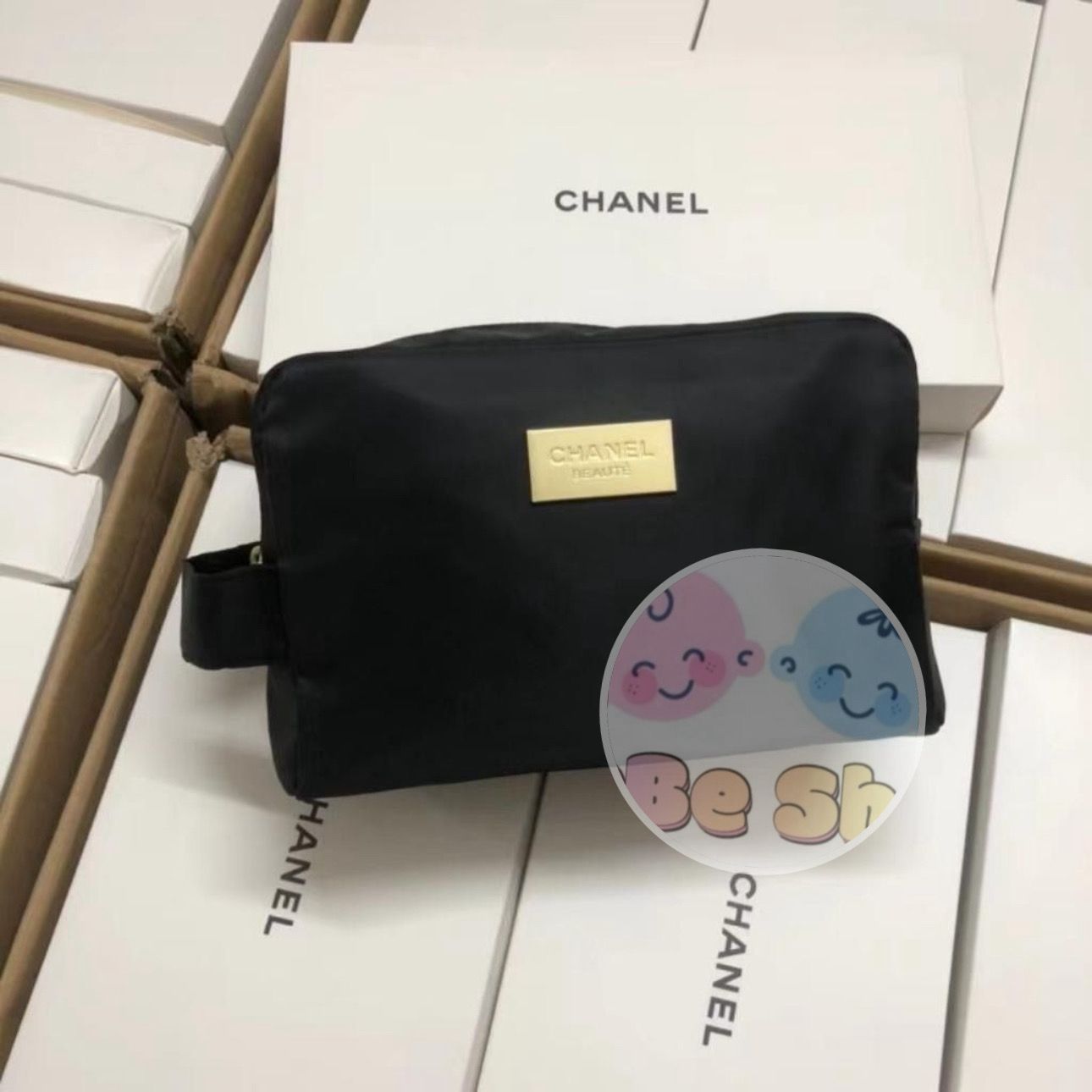 🌟BB0091🌟CHANEL小金牌雙拉鏈化妝包