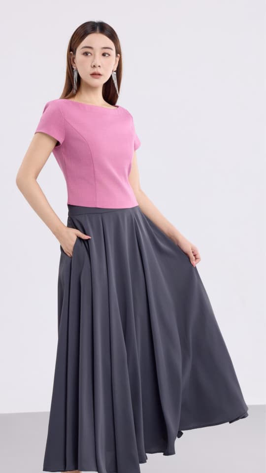 10141326 Celeste Sculpt Boatneck Top