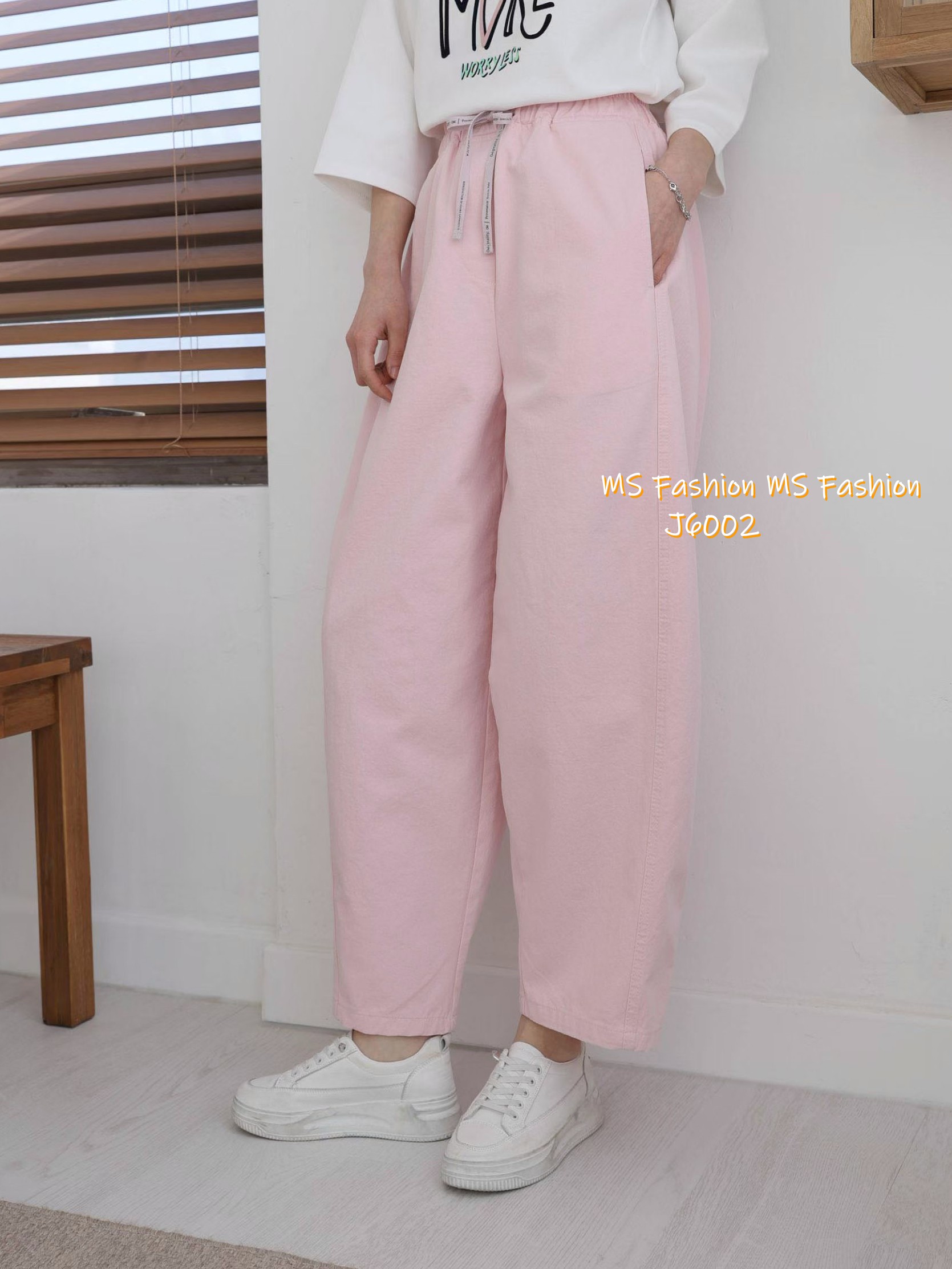 J6002 韓國🇰🇷靚色闊筒休閒褲