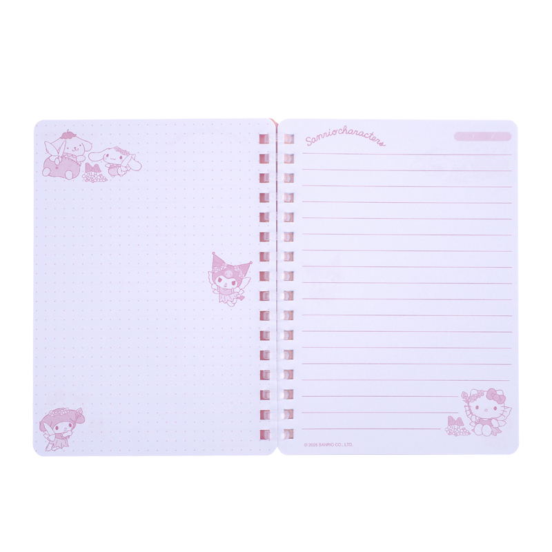 Mix Characters A6 Soft Wire-O Notebook w/ Memo Pad A6 軟線圈簿連便條紙 (共60頁紙，內有8款書籤貼及3款便條貼)