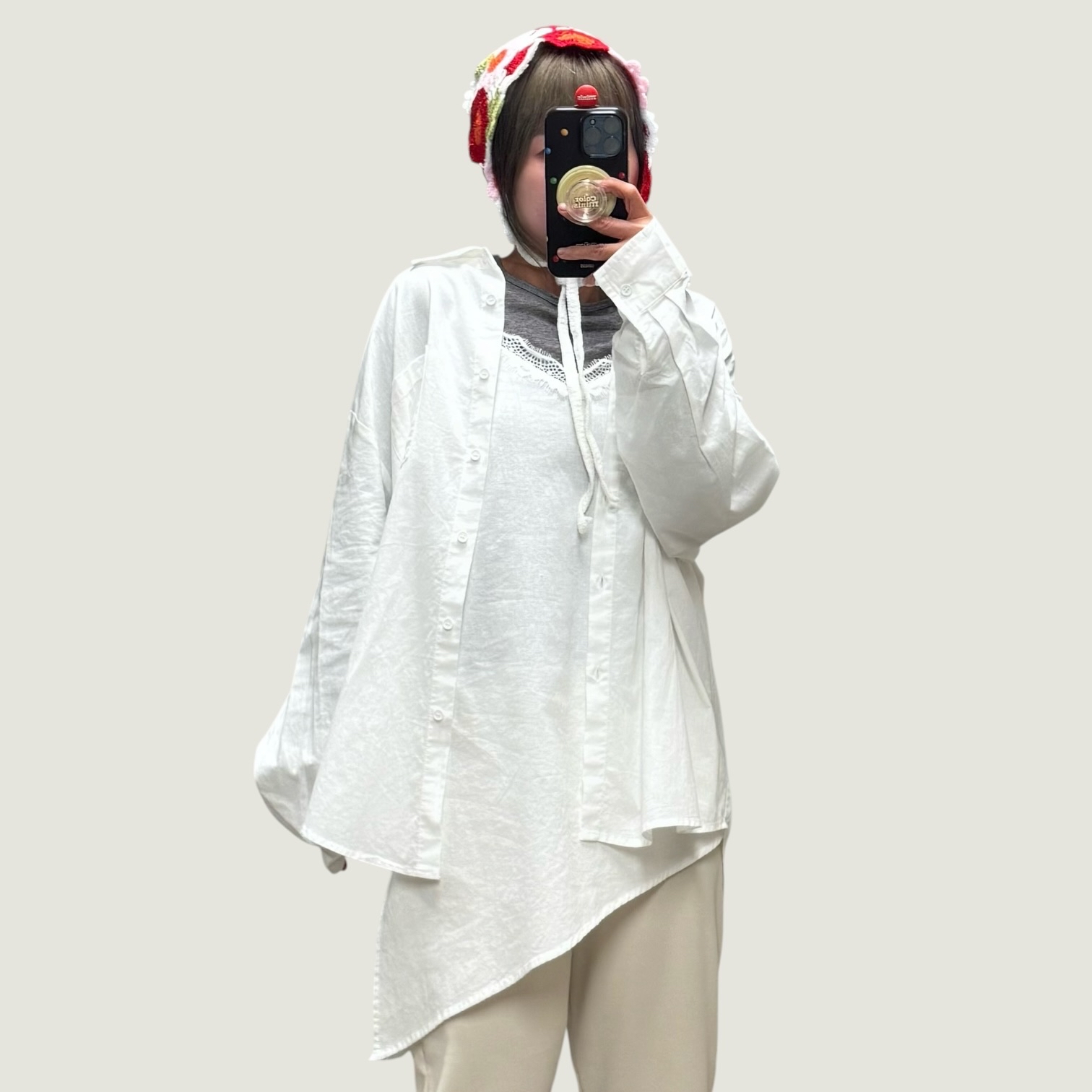 221044 麻料闊長恤