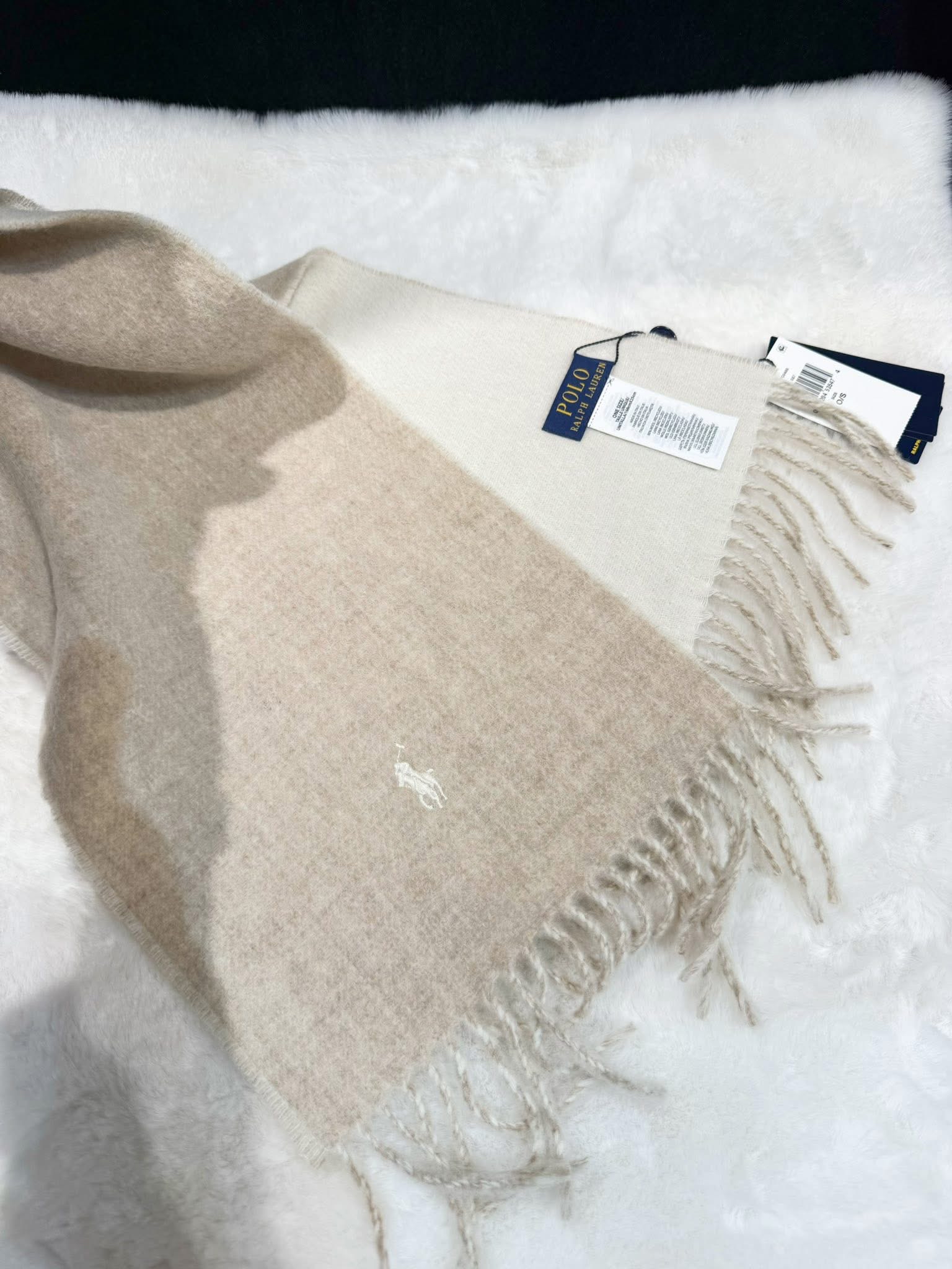 Polo scarf wool/beige