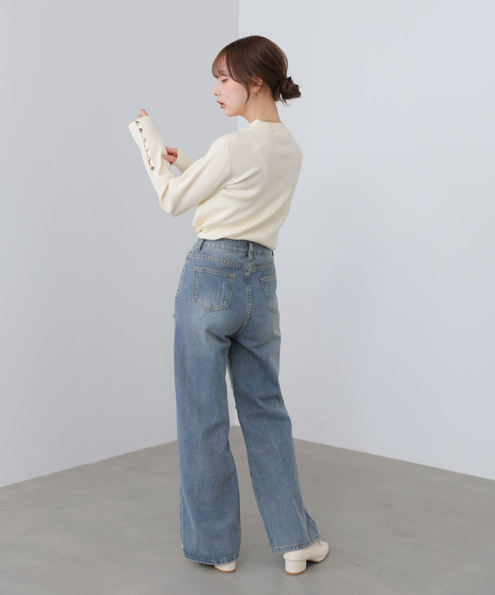 <JP> Blossom Button Ribbed Knit Top * 6色入 <預購>