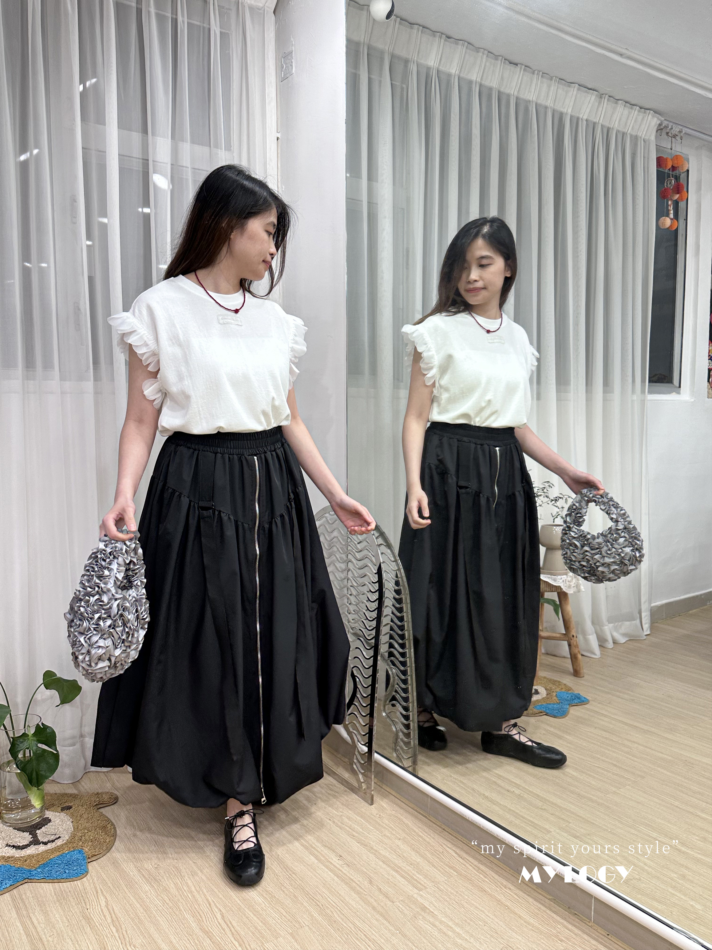 波波羽翼～棉質繡字TEE MIE0002 - 白色 White