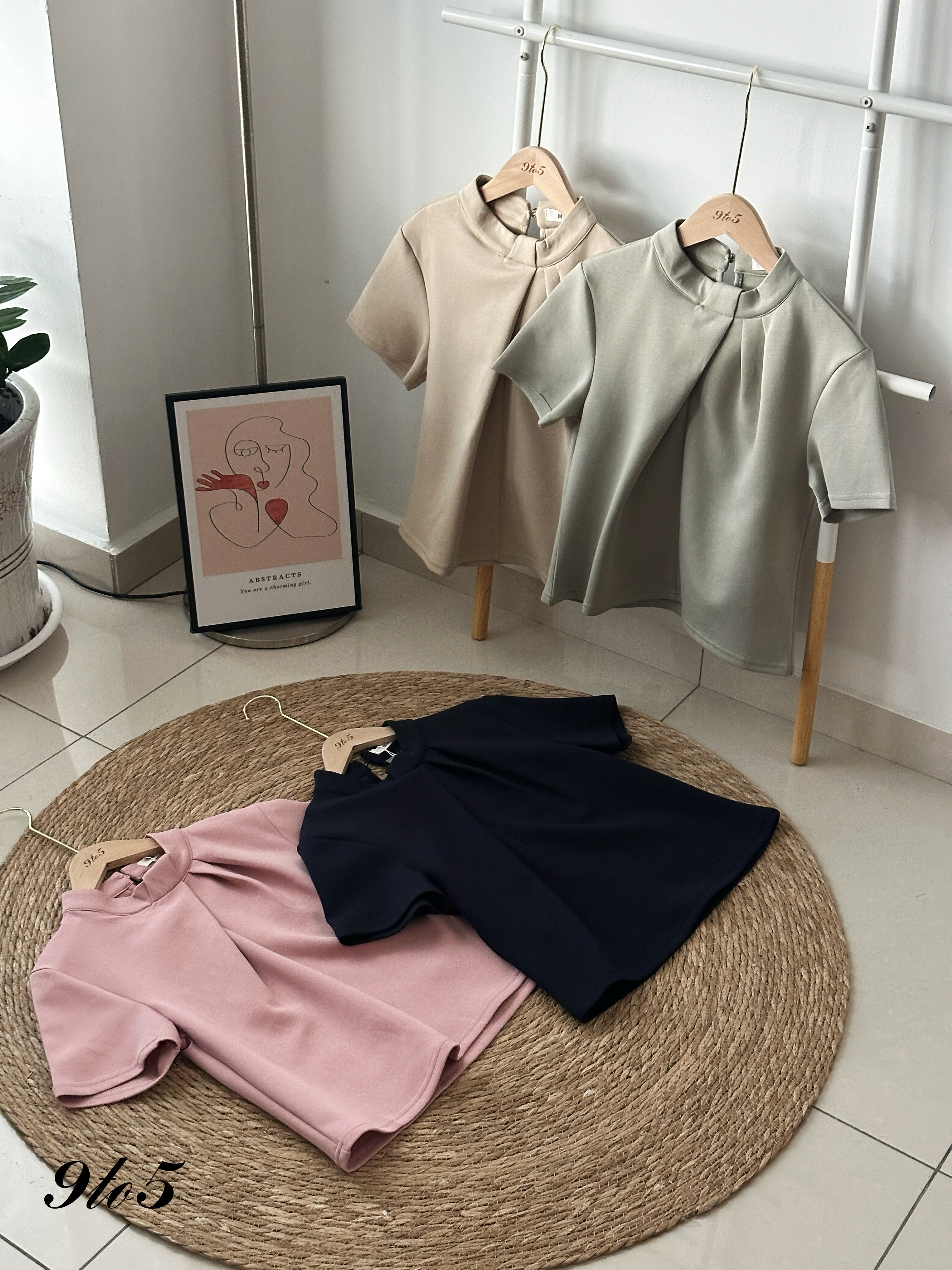 T4193 Mock Neck Ruched Top - 4 Colors 