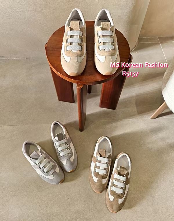 R5137 韓國🇰🇷拼色真皮免綁帶sneakers