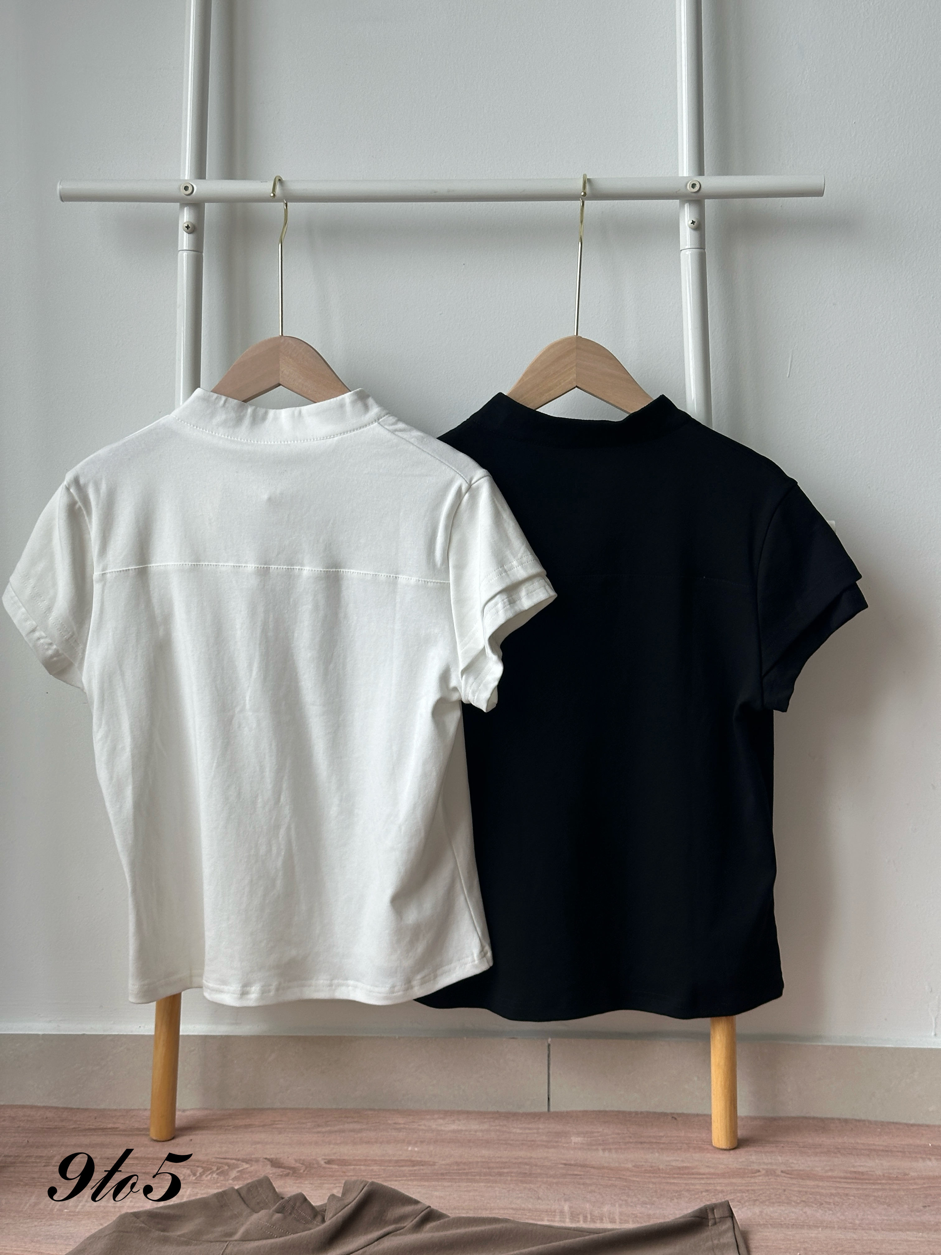 T4377 Mock Neck Double Layered Sleeves Top - 3 Colors 