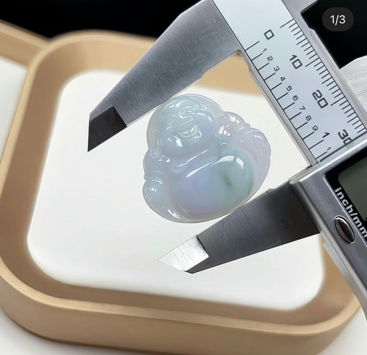 春彩飄綠花翡翠佛公