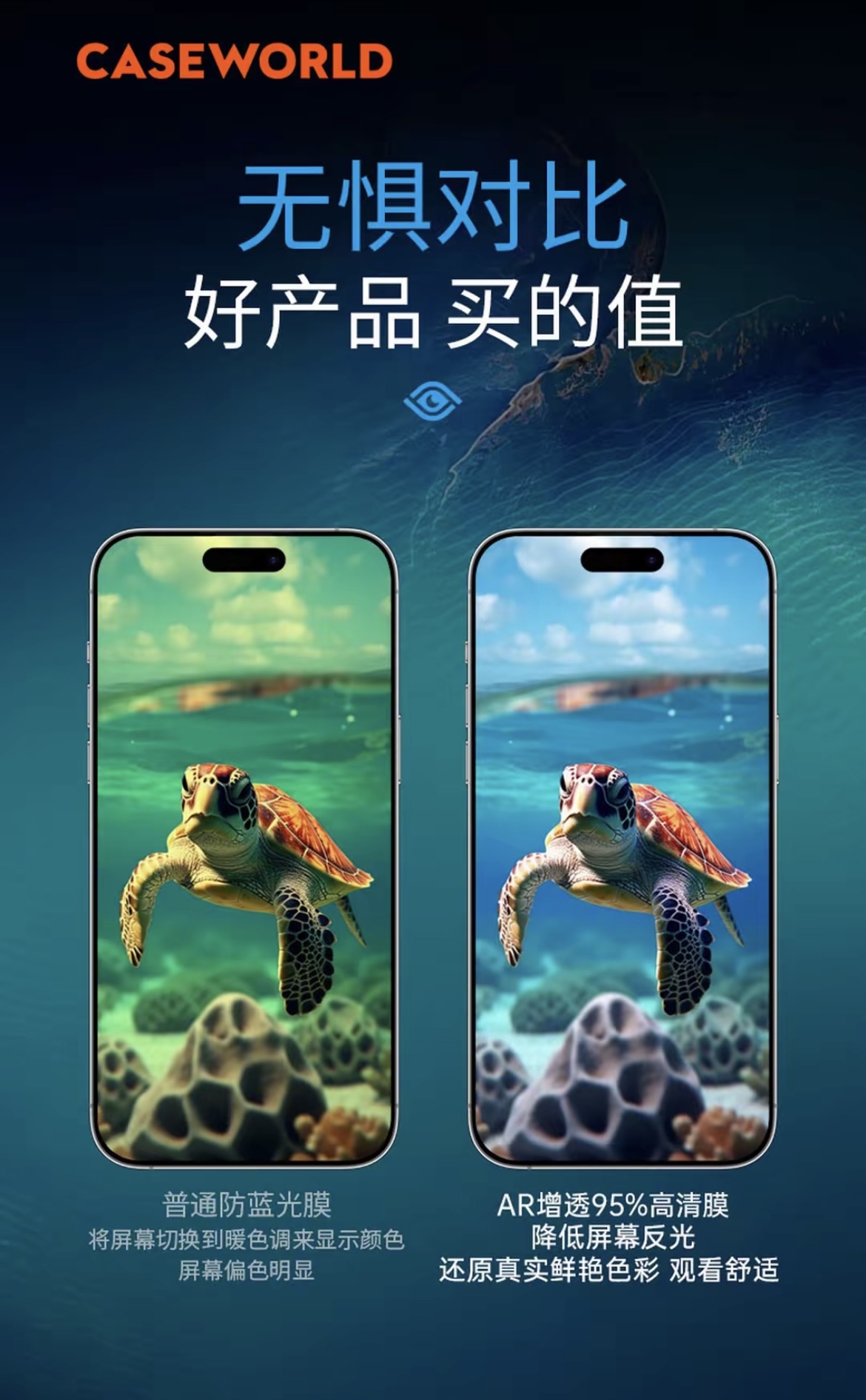 CASEWORLD 0.15mm 光学级 AR 增透钢化膜 | iPhone 17 Pro Max 专用 | 95% 极致透光率 | 拒绝反光 (赠无尘秒贴舱)