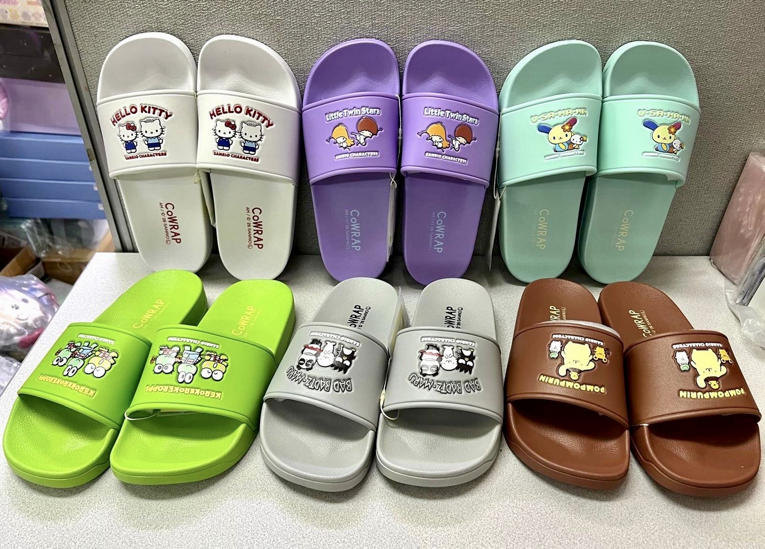 🎌日本直送🎌CoWRAP x Sanrio 彩色系列 拖鞋