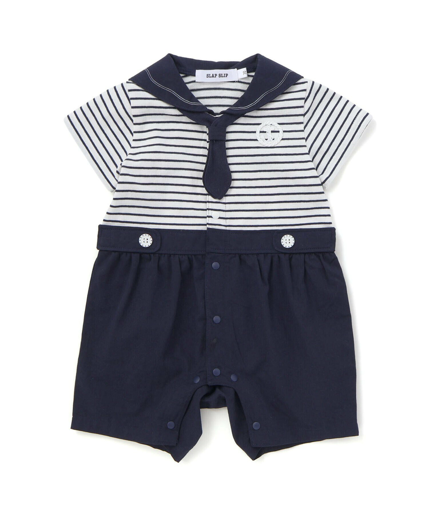 🇯🇵預訂 日本直送🇯🇵Slap Slip Baby兩色海洋風水手領短袖連身服
