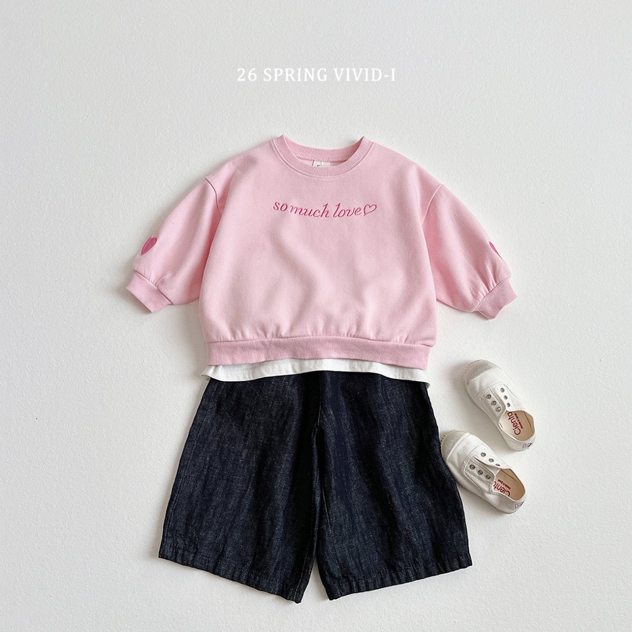 🌸預訂 韓國直送🌸🇰🇷VIVIDI三色so much love印花寬鬆衛衣