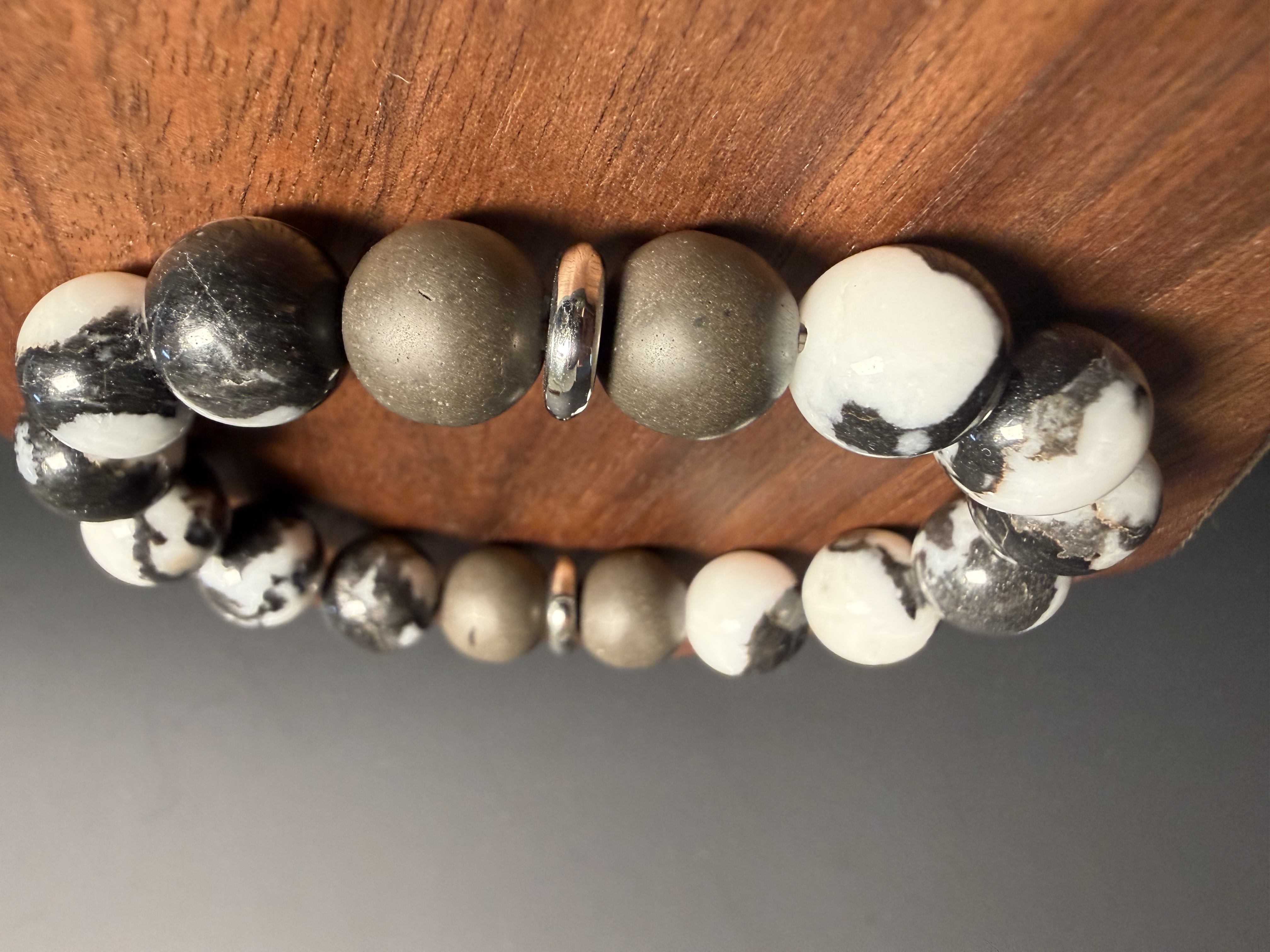 斑馬石x扁石手串 （11.5-12mm) (Option 1)