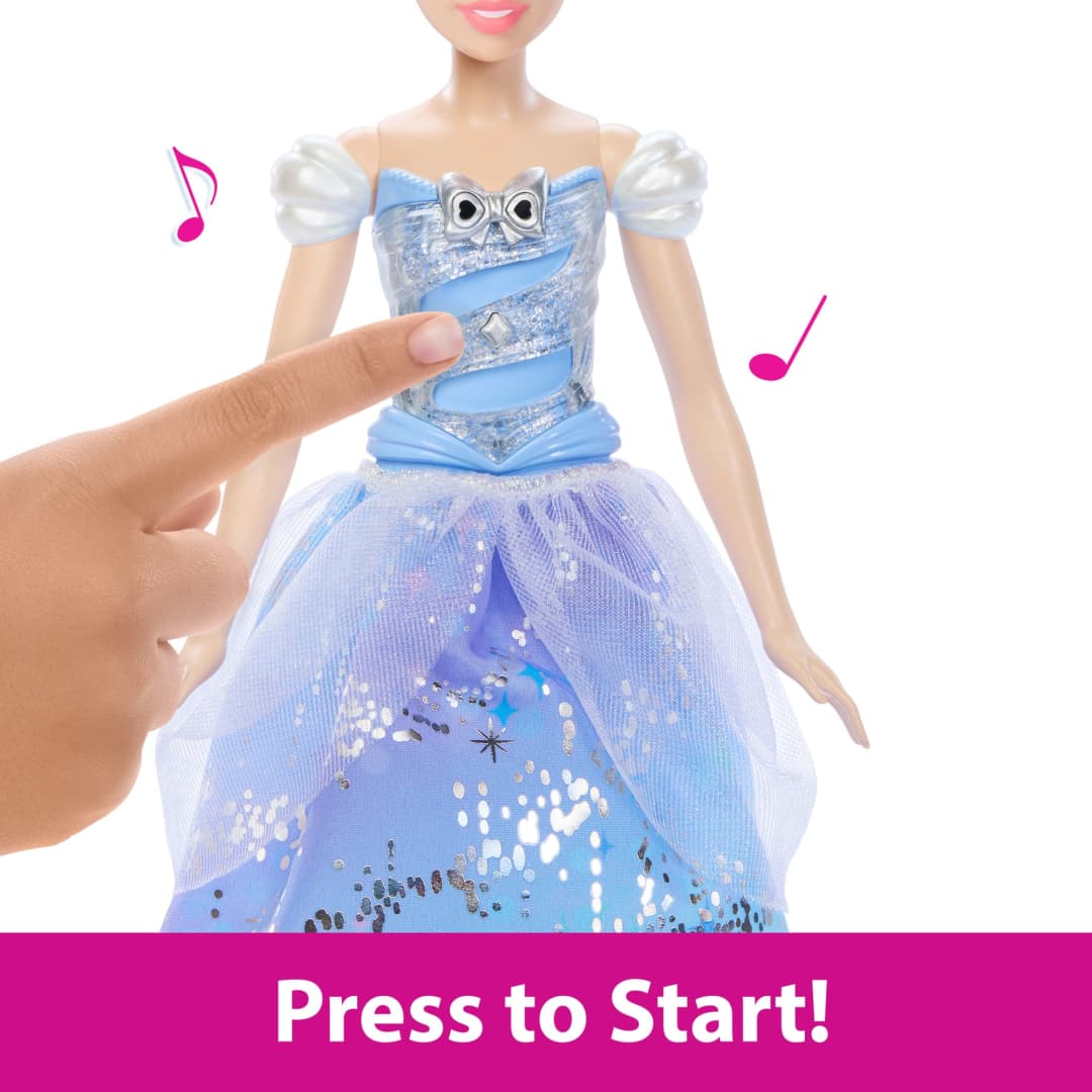 正版 Disney Princess Cinderella 灰姑娘仙履奇緣魔法發光音樂公仔 魔法棒互動女童玩具