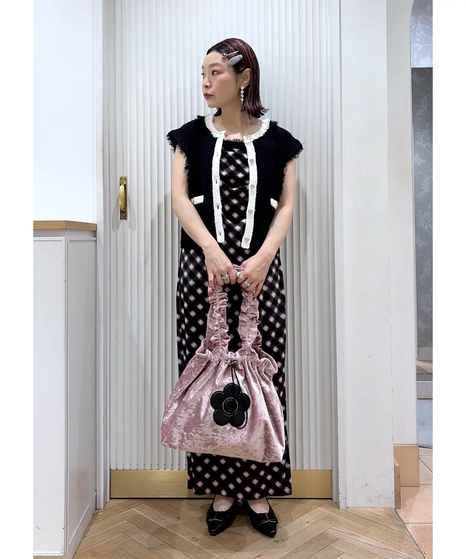 日本預訂📍日本限定VIS x Mary Quant聯乘系列 - 絨面手袋 不包郵 2026年12月中旬出貨