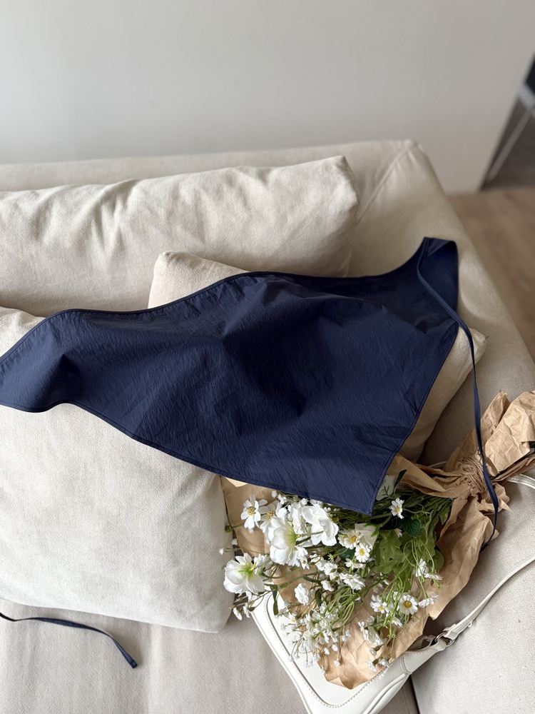 Wrap-Accent Dress (Navy)