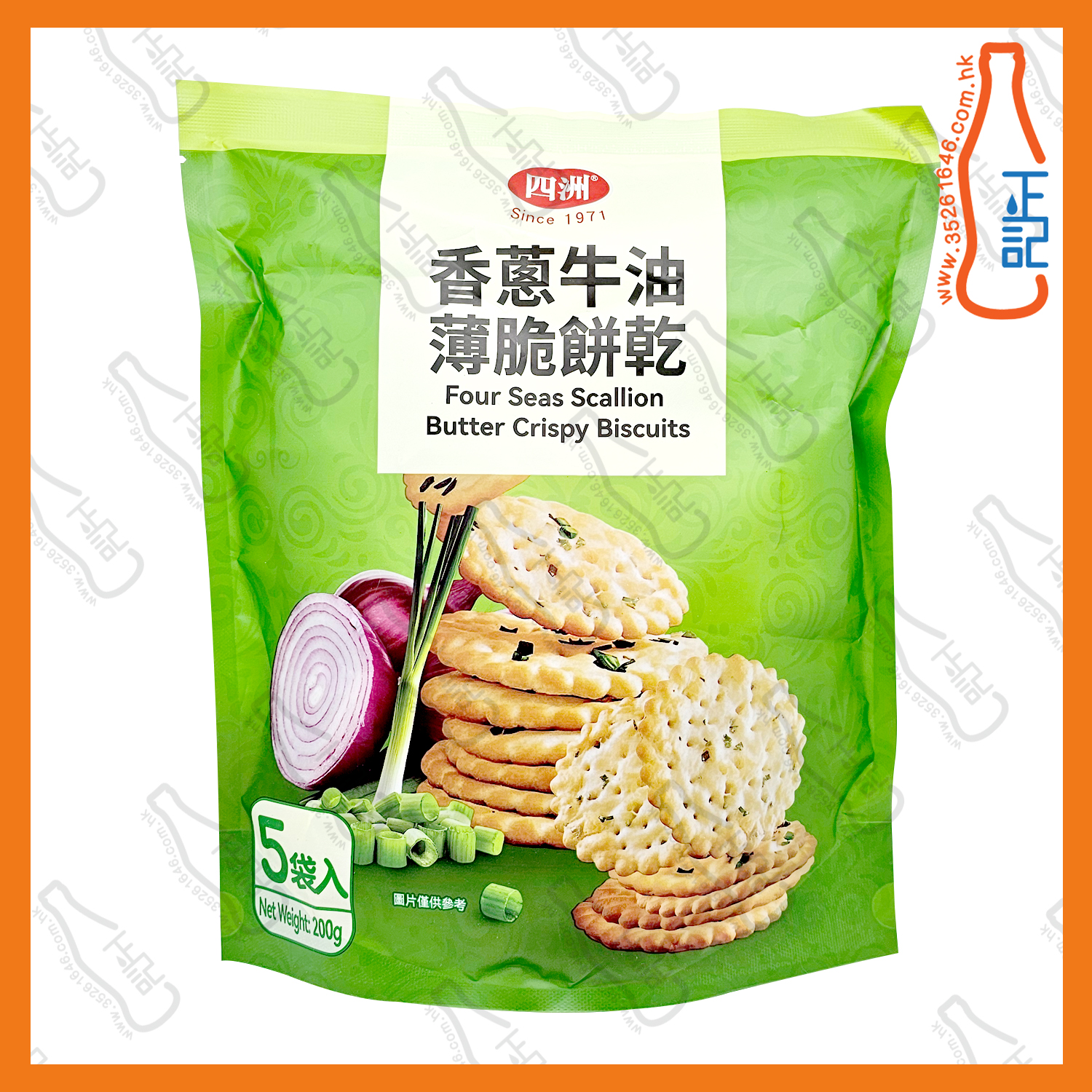 ==四洲 香蔥牛油薄脆餅乾 200g /包