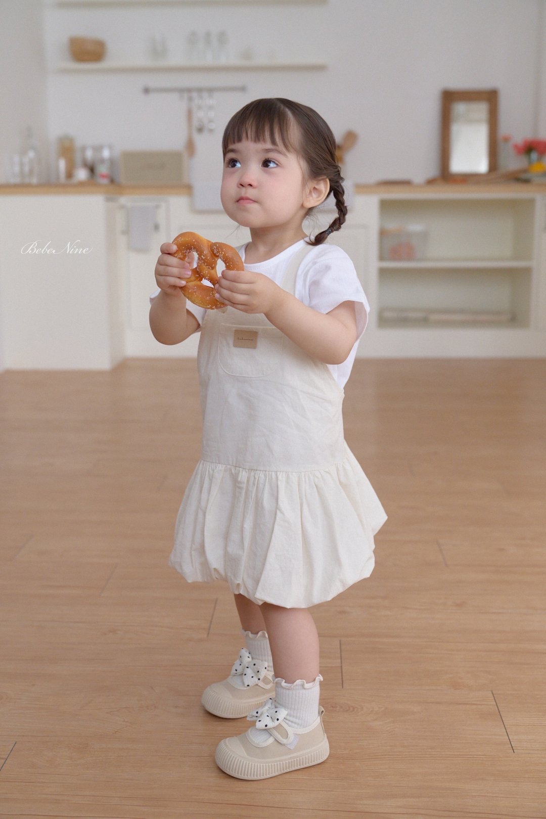 ☀️預訂 韓國直送☀️🇰🇷Bebenine三色泡泡下擺口袋純棉吊帶連身裙