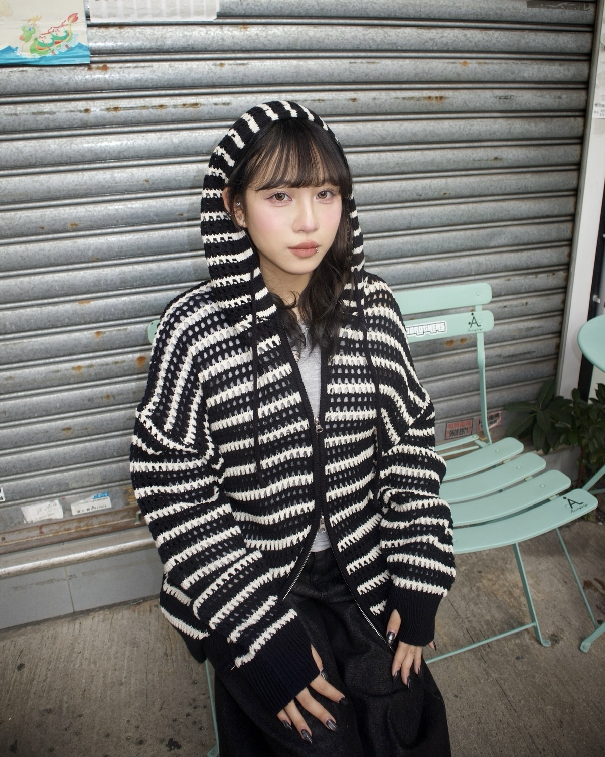 韓國新款洞洞針織Jacket (間條)✨