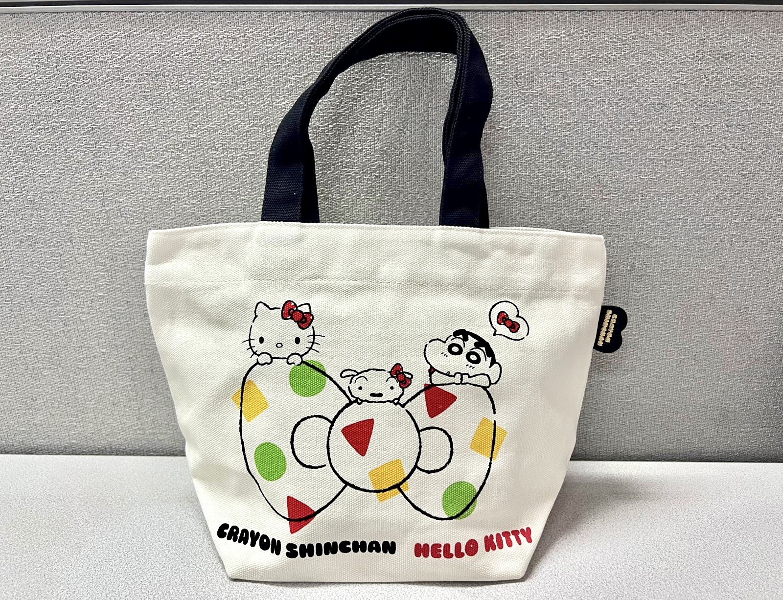 🎌日本直送🎌蠟筆小新x Hello Kitty 厚身帆布手挽袋 