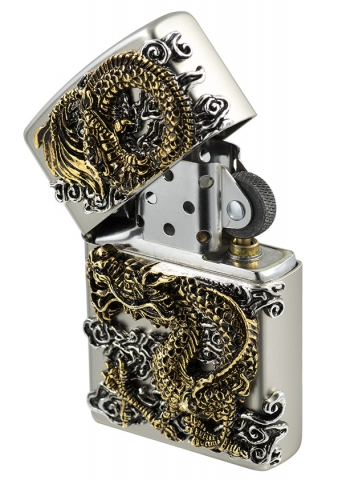 Zippo ZA-1-80B / ZBT-1-80B飛龍乘雲(銀色)防風打火機