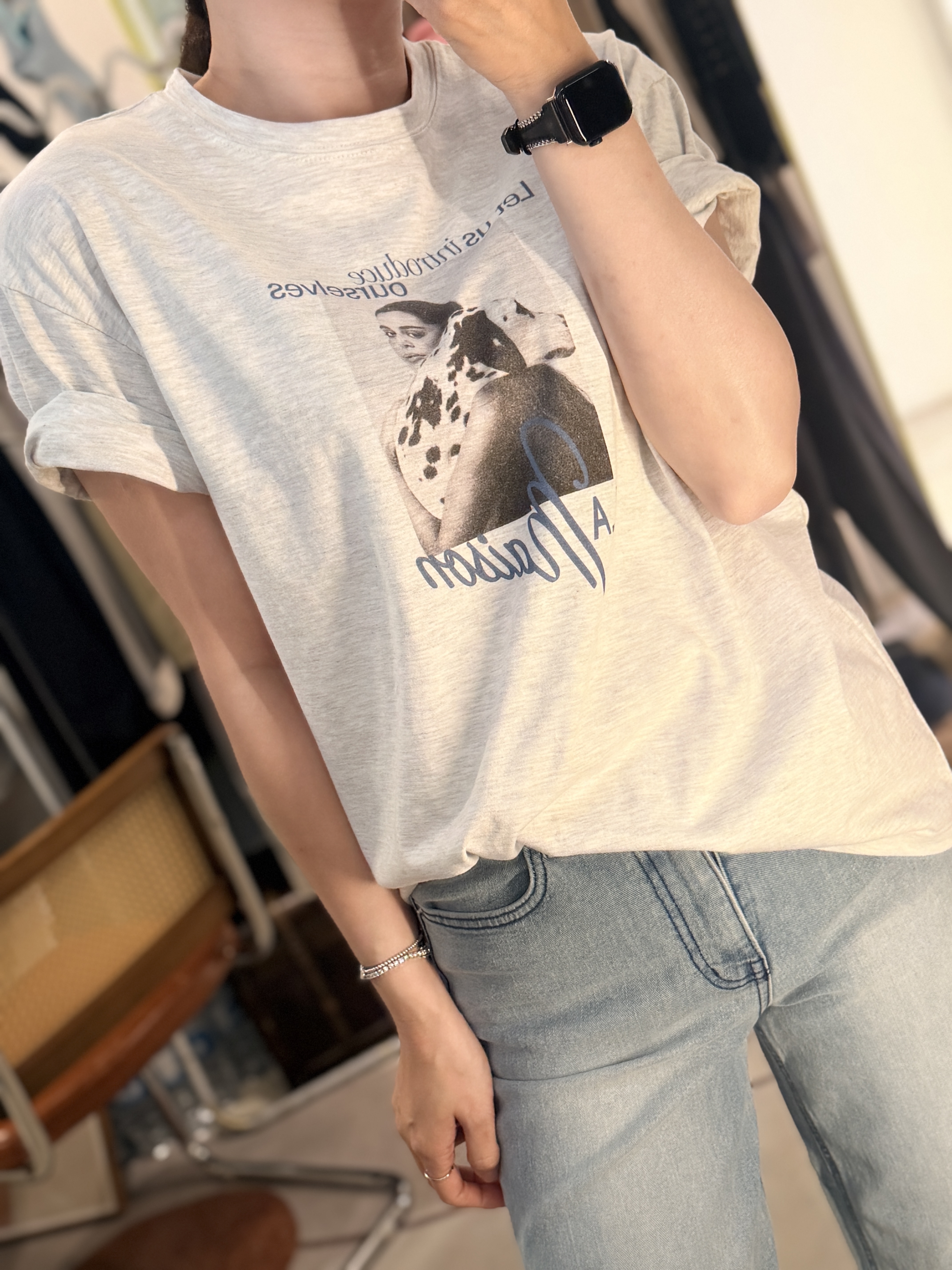 Woman & dog tee