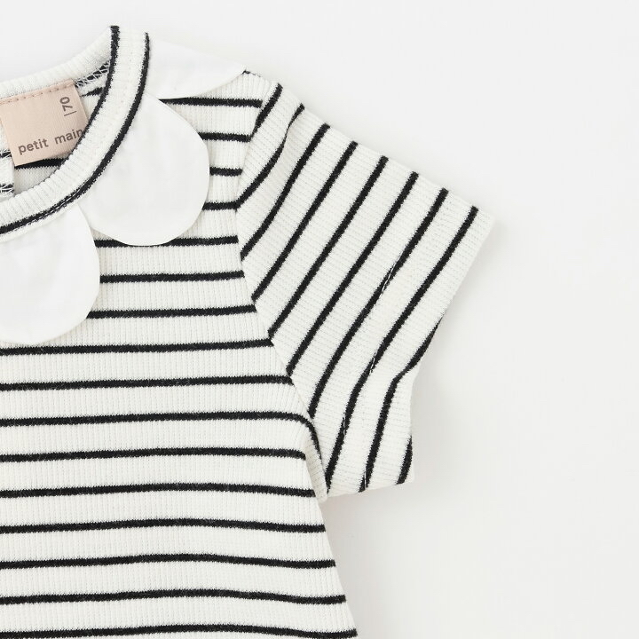 🇯🇵預訂 日本直送🇯🇵Petit Main四色扇形領短袖包屁衣