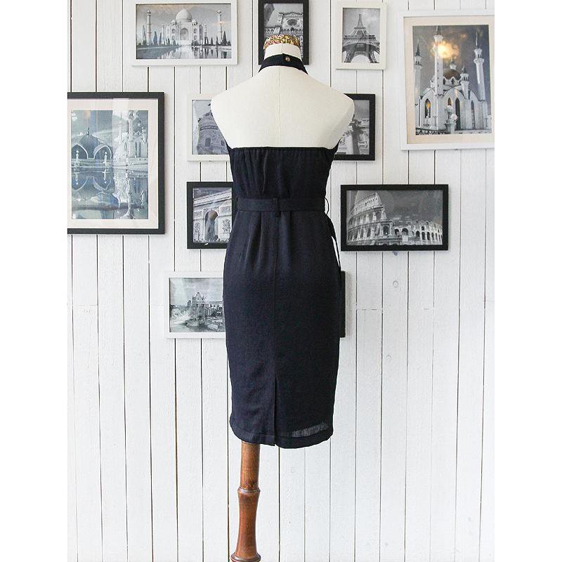 (Sold out)1950s Inspired Midnight Blue Halter Dress(FM032)