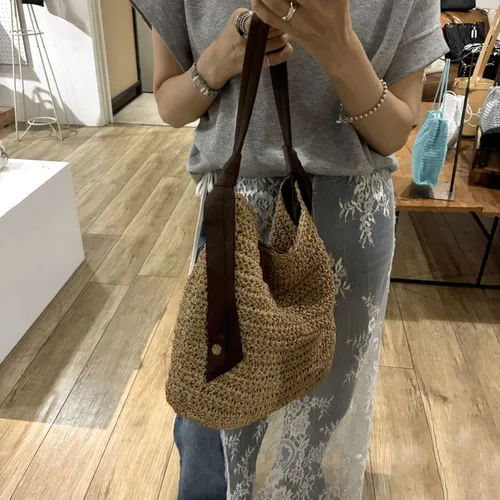 日本🗾品牌Cachecache紙質面料精心花紋編織而成的自然包包🪢🪢