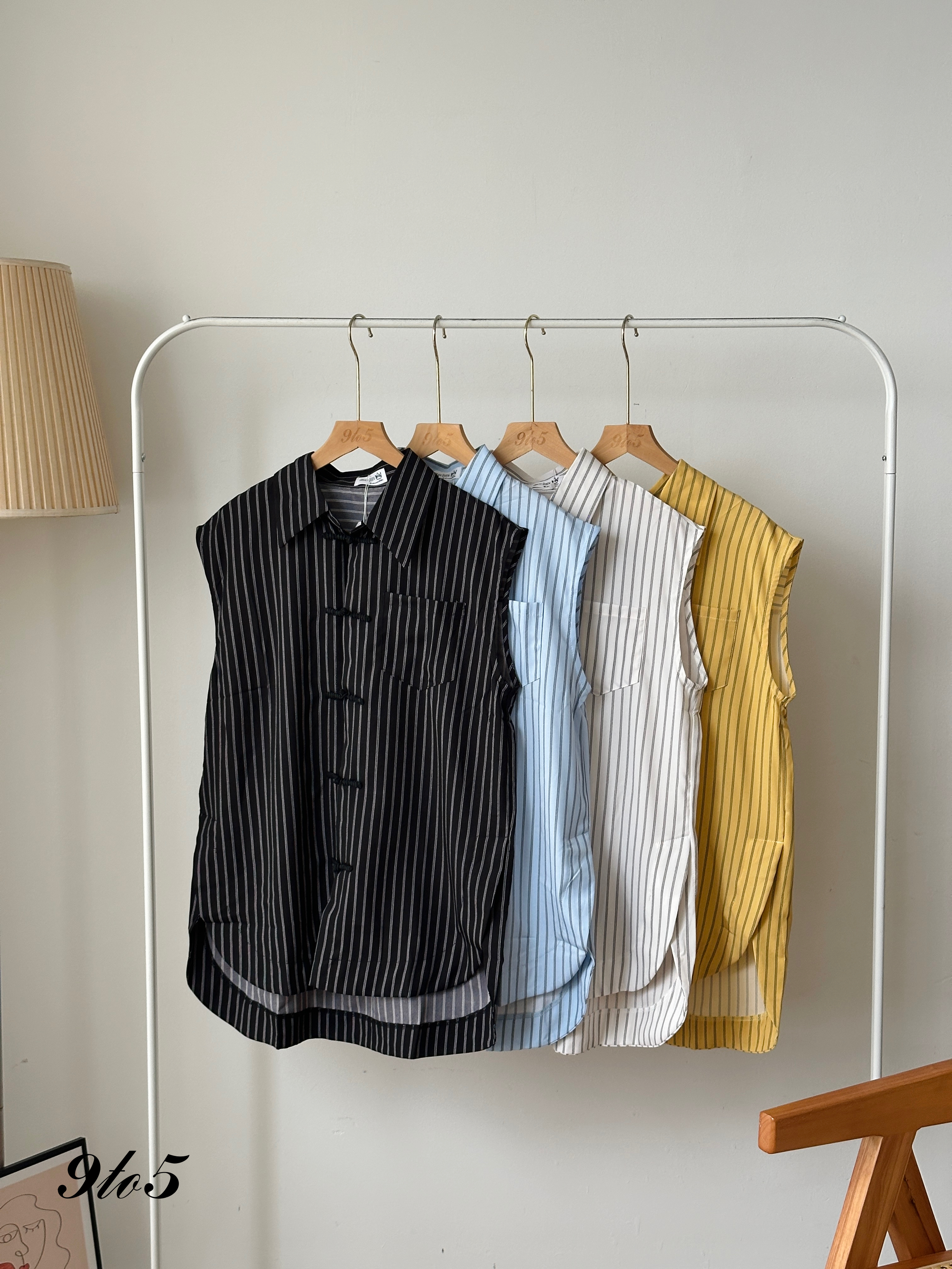 T3912 Sleeveless Stripe CNY Top - 4 Colors