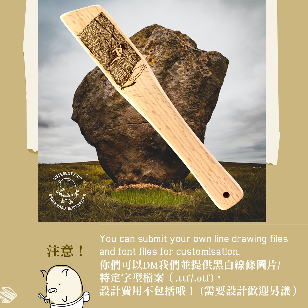 【來圖訂製】𝗗𝗜𝗙𝗙𝗘𝗥𝗘𝗡𝗧 𝗣𝗜𝗚™ OG brush with paracord fully customised by you 刻圖大豬攀岩掃