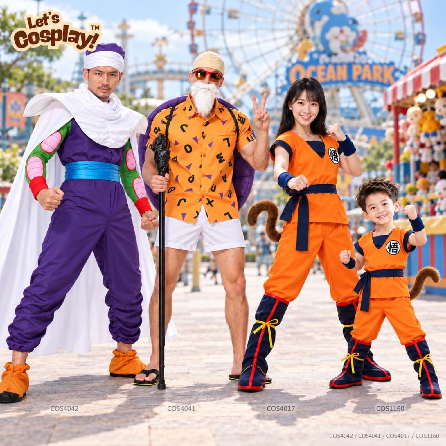 萬聖節家庭裝｜七龍珠悟空笛子魔童龜仙人親子角色扮演服 Halloween Family Costume 香港現貨 FAM1007