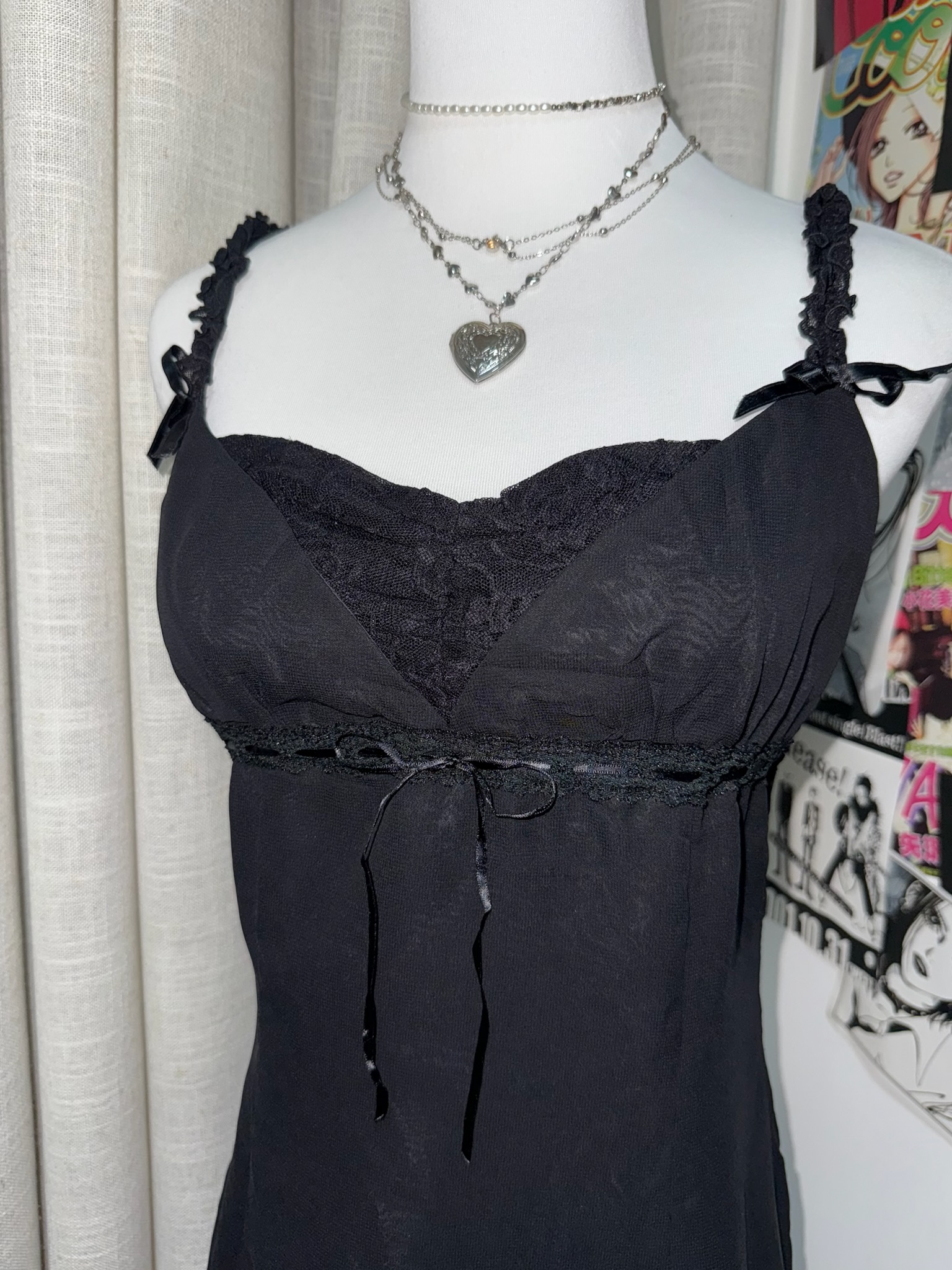 Lace-Trim Ruched Bust Slip Dress