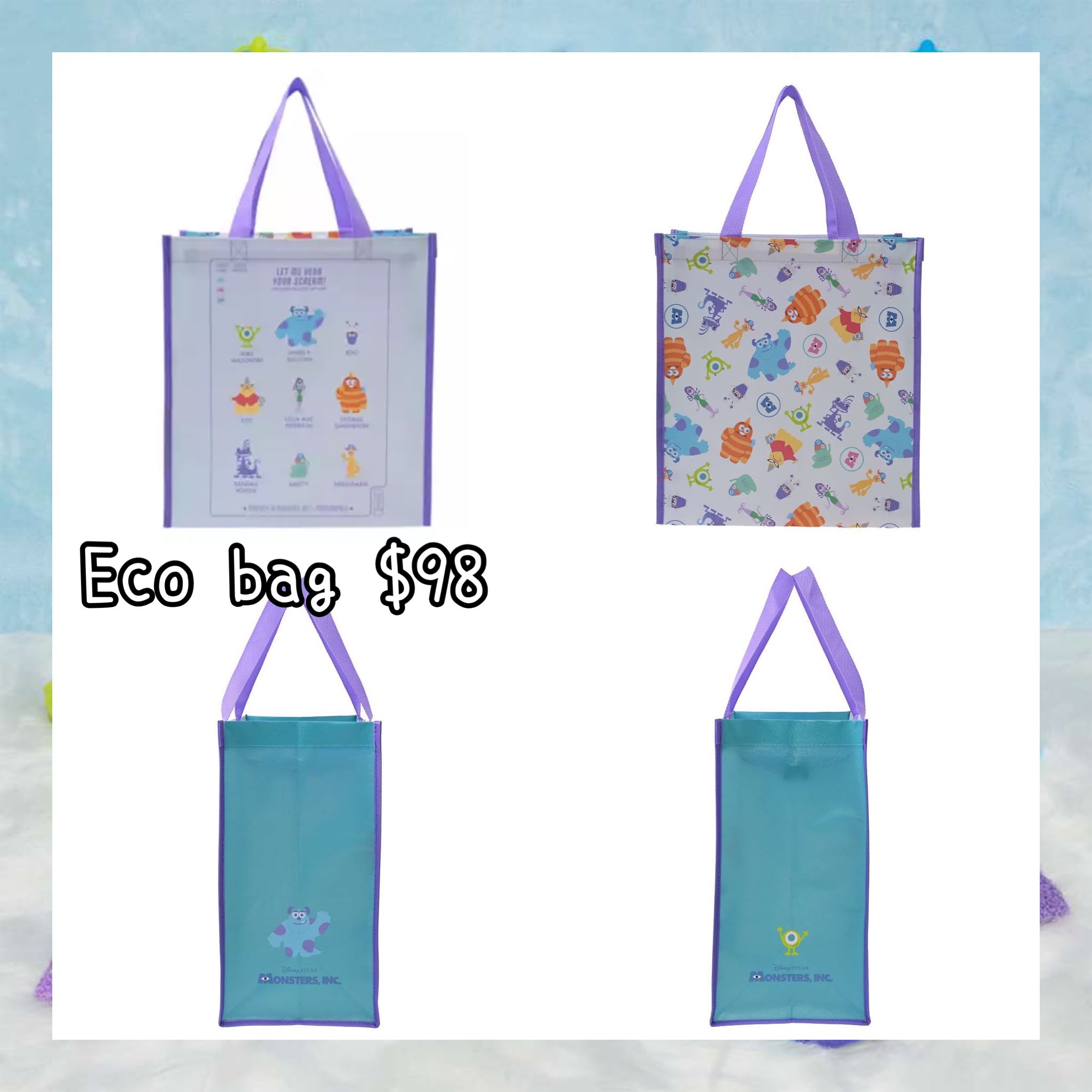 ：日本：MONSTERS INC. 25 ANNIVERSARY 20/10 日本發賣 ECO BAG