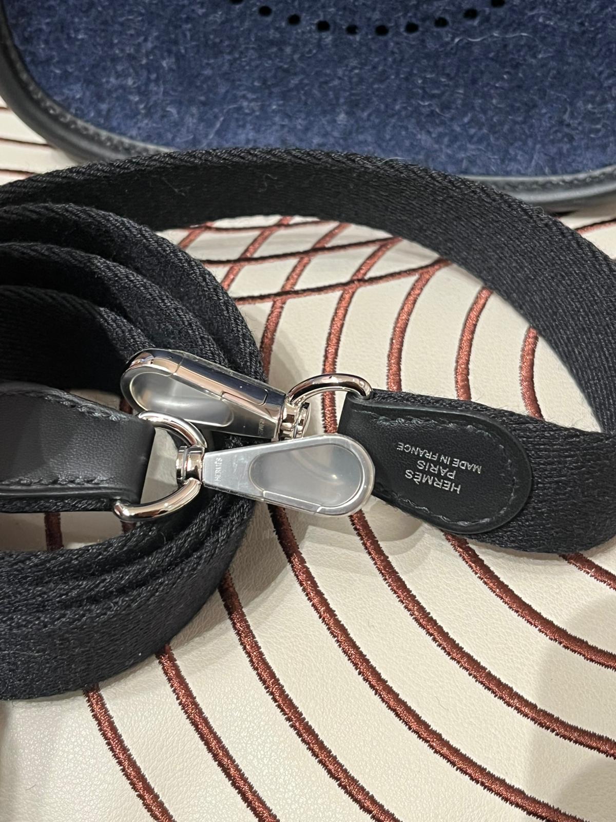 全新 HERMES Mini Evelyne 16 ,2Z 午夜藍 Bleu Nuit牛皮 Feutre 羊毛氈銀扣,STAMP Z , 100%Authentic,全新未使用品 ✅收據✅dust bag✅box 