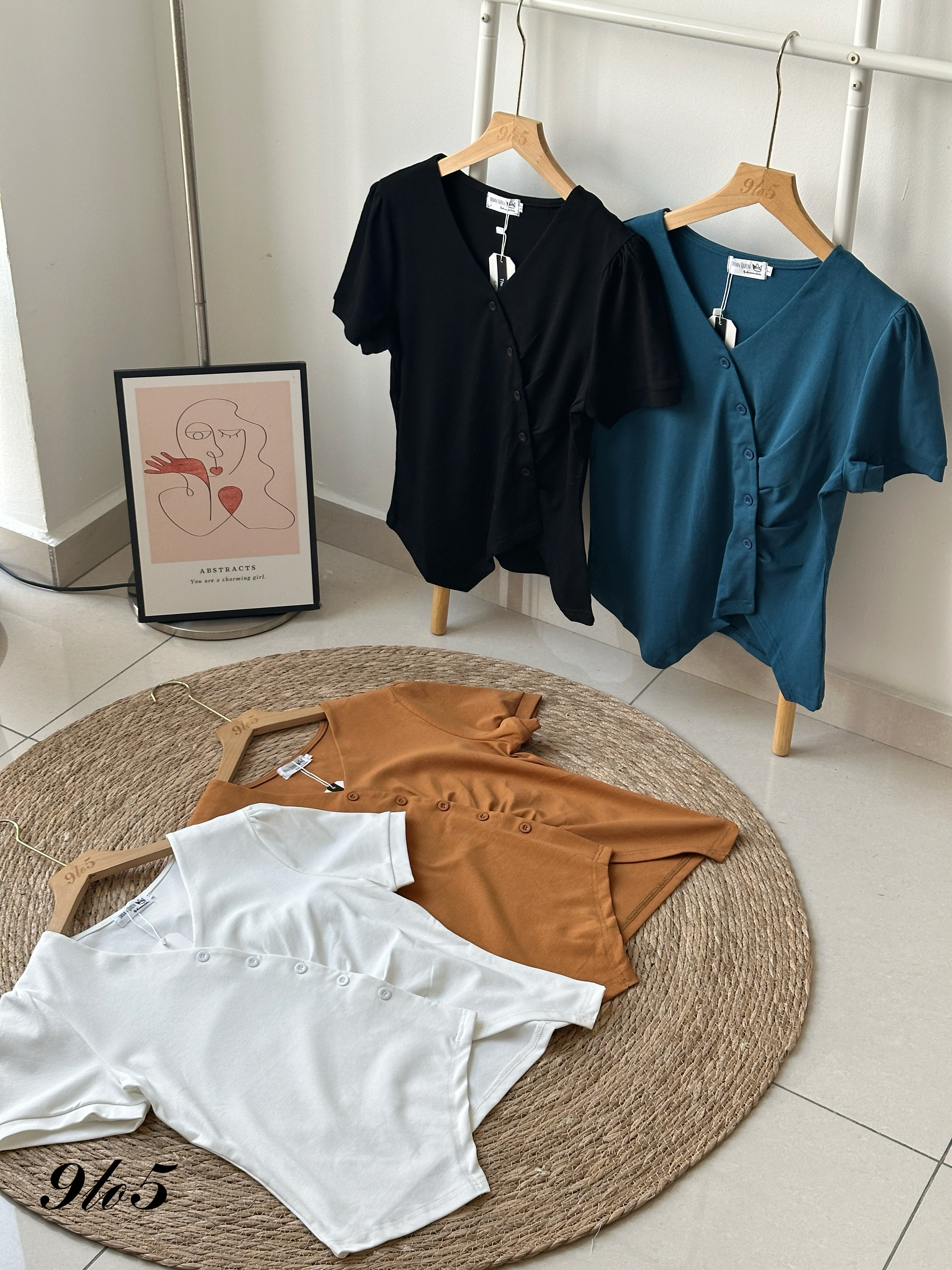 T4205 V Neck Irregular Top - 4 Colors 