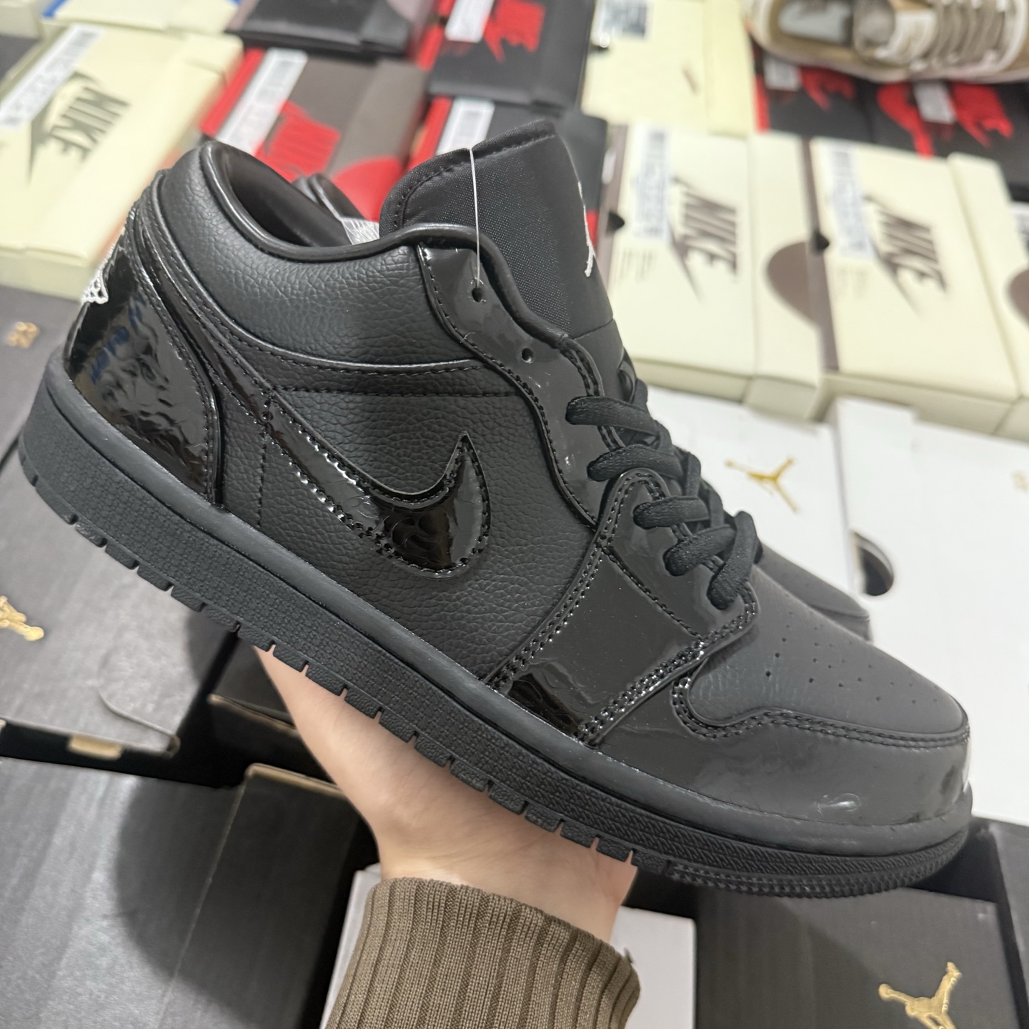 Nike Air Jordan 1 Low SE "Patent Elephant Black" HJ7743-010 