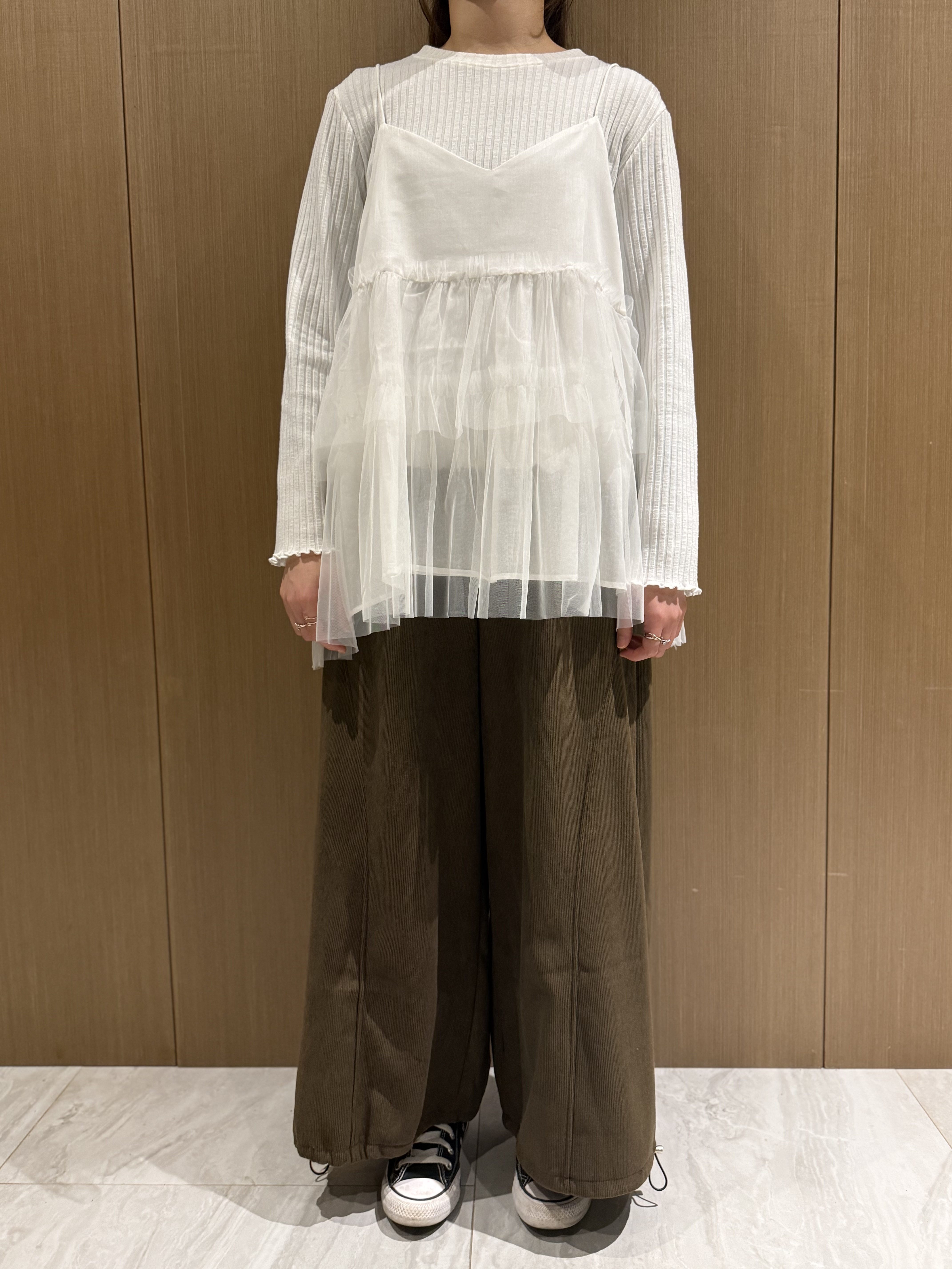 羅紋束腳褲（咖啡色）