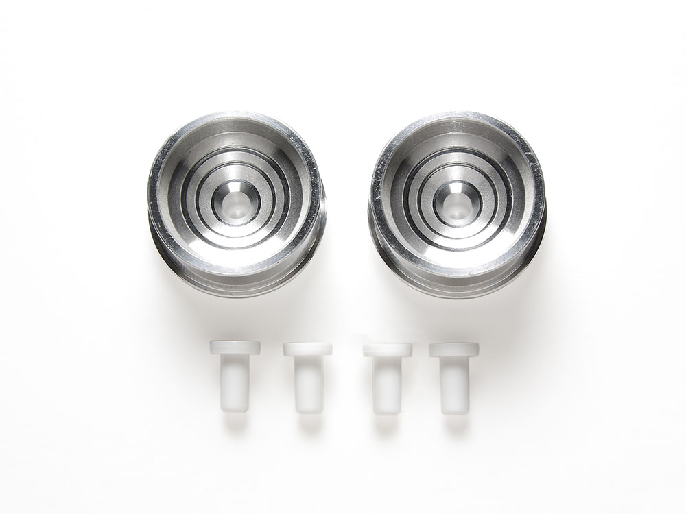HG HEAVY ALUMINUM LARGE DIA. NARROW WHEELS (2PCS.) MINI 4WD STATION